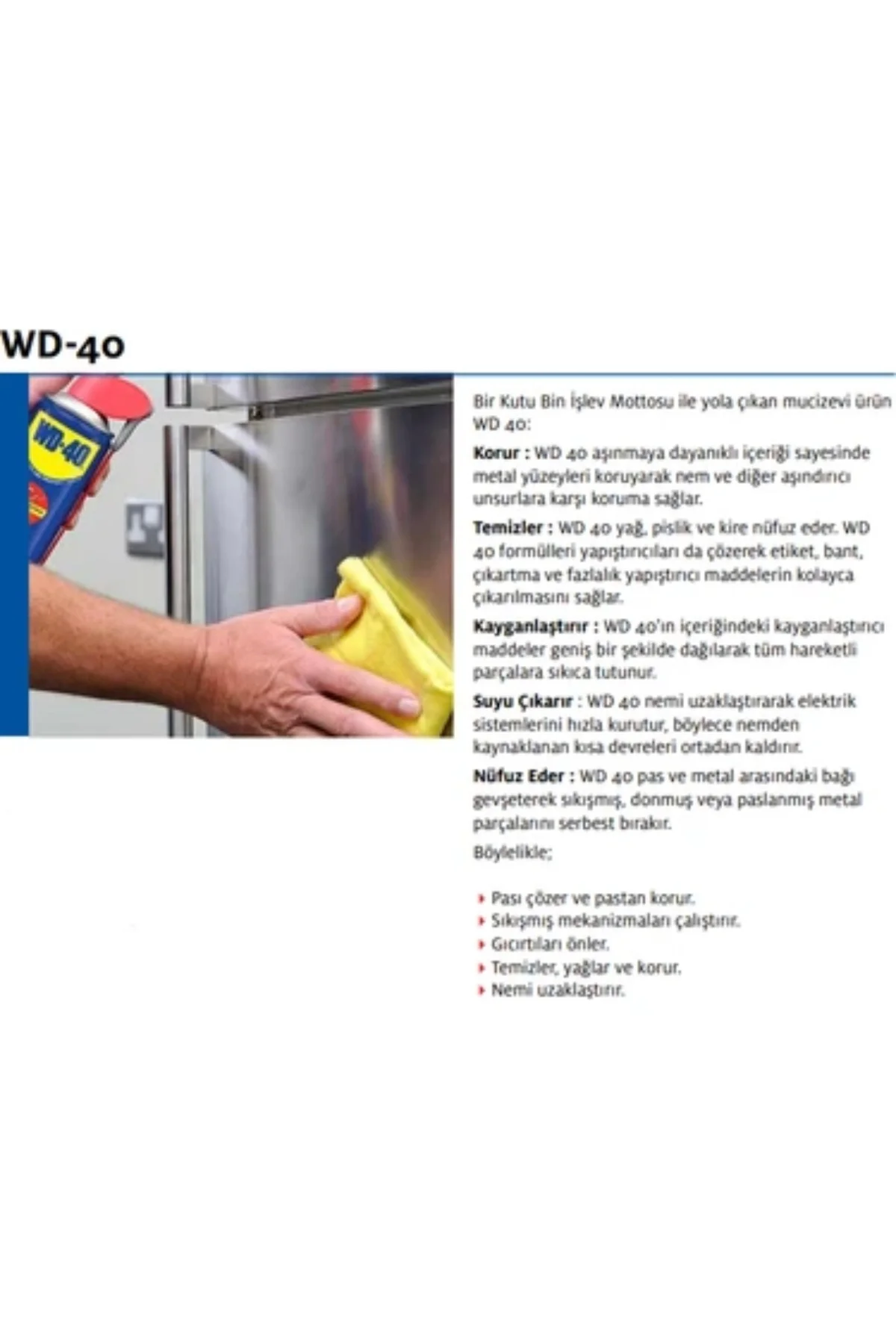 WD 40 ÇOK AMAÇLI YAĞLAYICI PAS SÖKÜCÜ SPREY 200 ML (36 ADET) WD 40 ÇOK AMAÇLI YAĞLAYICI PAS SÖKÜCÜ SPREY 200 ML (36 ADET)