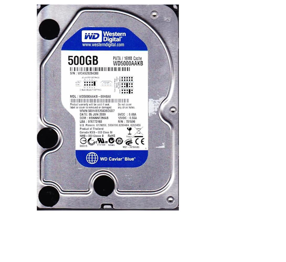 Wd 500GB 3.5" Ide 500GB 7200RPM 16MB WD5000AAKB (Eski Tip IDE) Ha