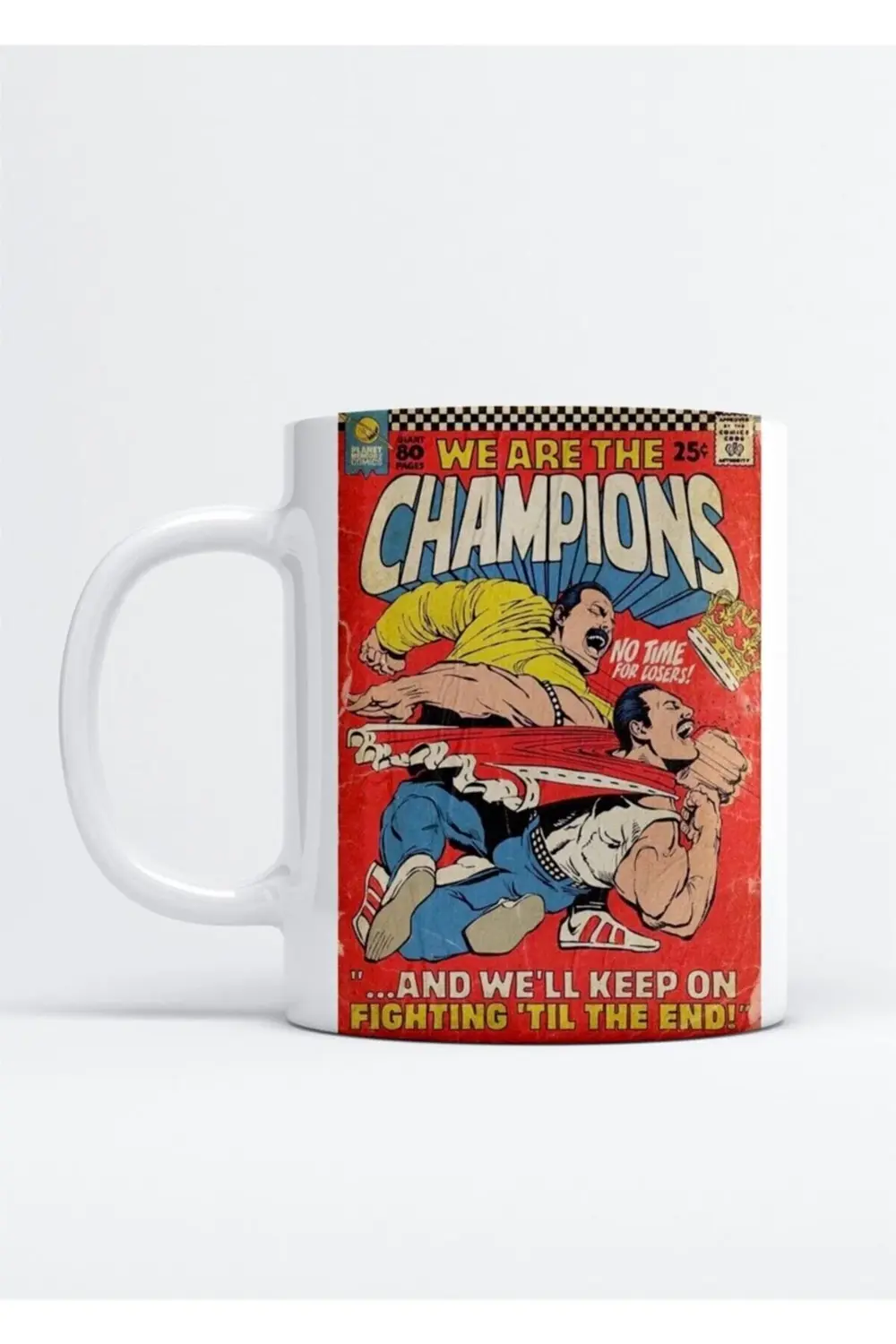 We Are The Champions Freddie Mercury Çizgi Roman Baskılı Porselen