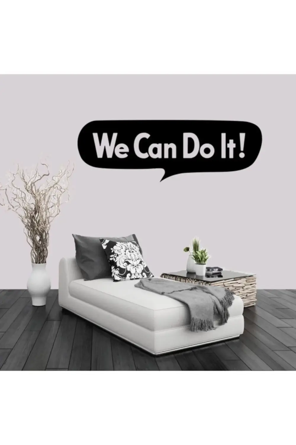 We Can Do It Yazısı Dekoratif Duvar Sticker, Çıkartma, Etiket