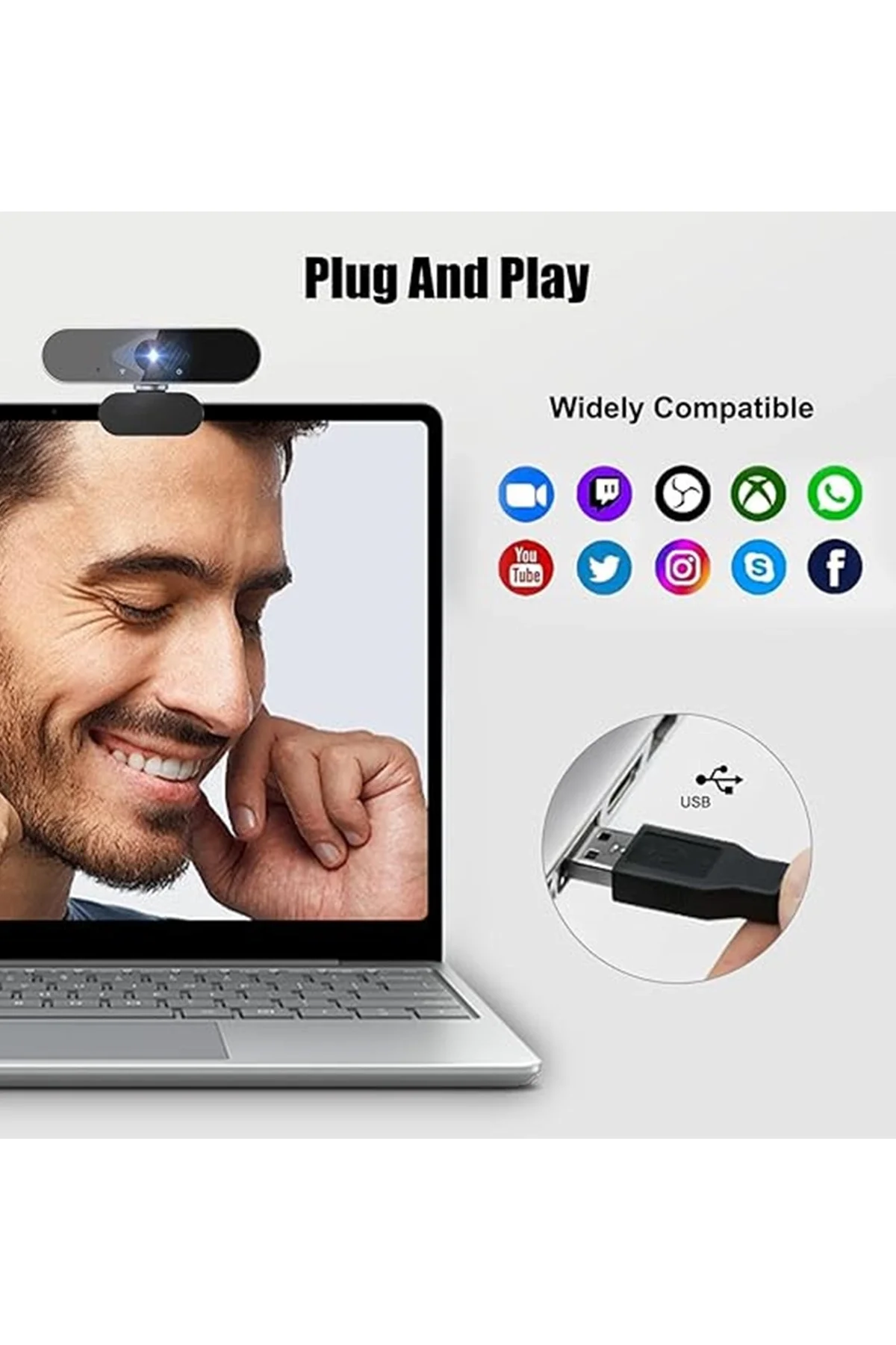 Webcam Orjınal 1080p Hd Konferans Kamera Dahili Mikrofon Görüntülü Sohbet Yayın Kamerası Hd Video Ae-104 Fiyatı, Yorumları ve Özellikleri