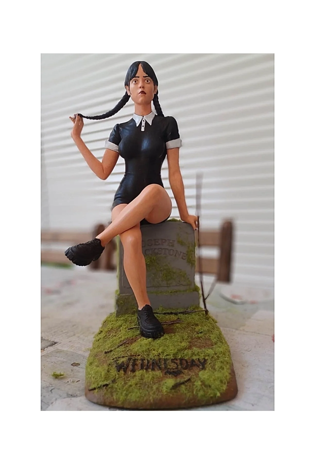Wednesday Addams Sweet Girl Boyalı Figür 25 cm (BÜYÜK BOY)