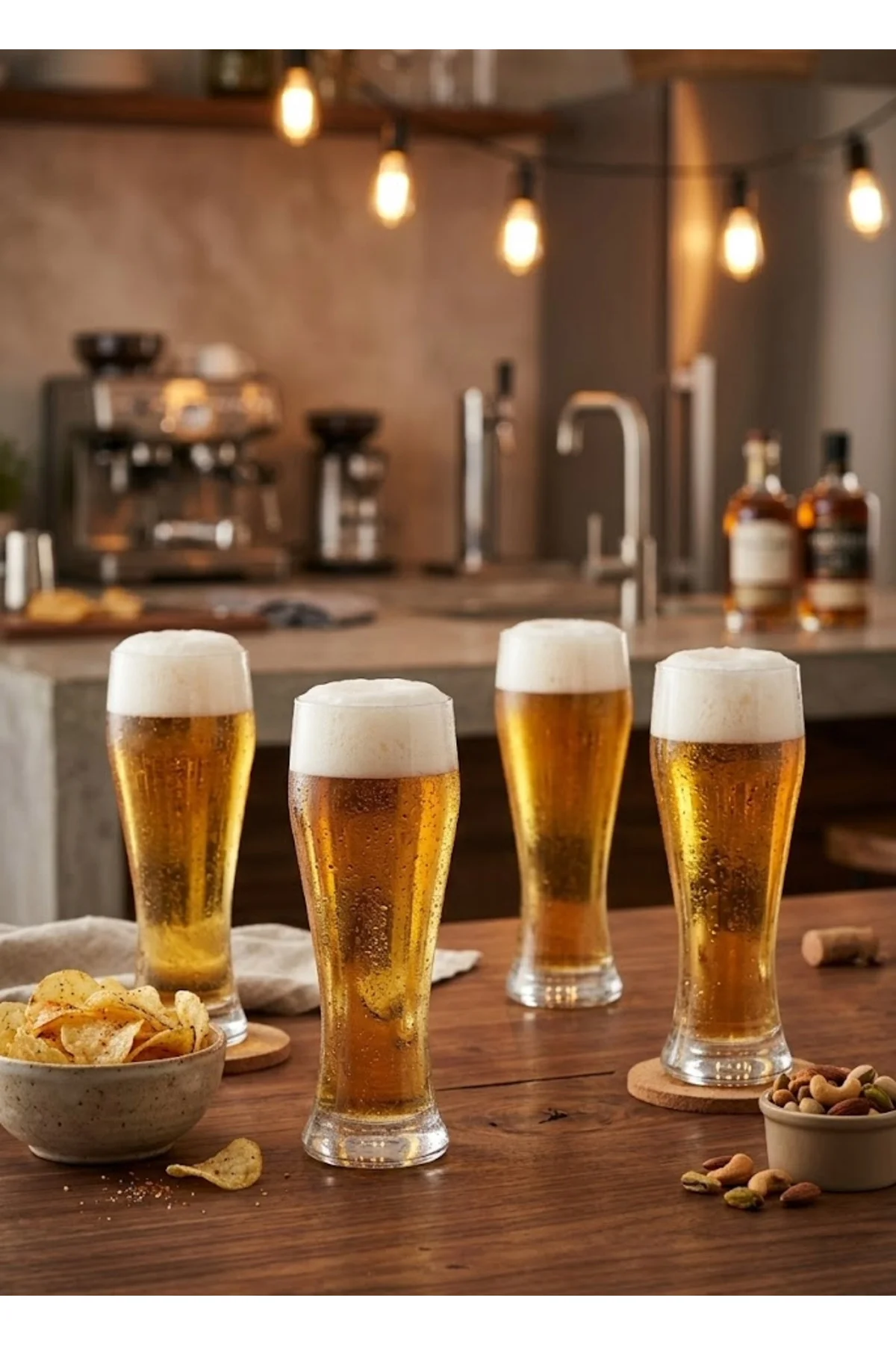 Weizenbeer & Pils Bira Bardağı 520 cc – 4’lü Set, Köpük Tutucu Pr