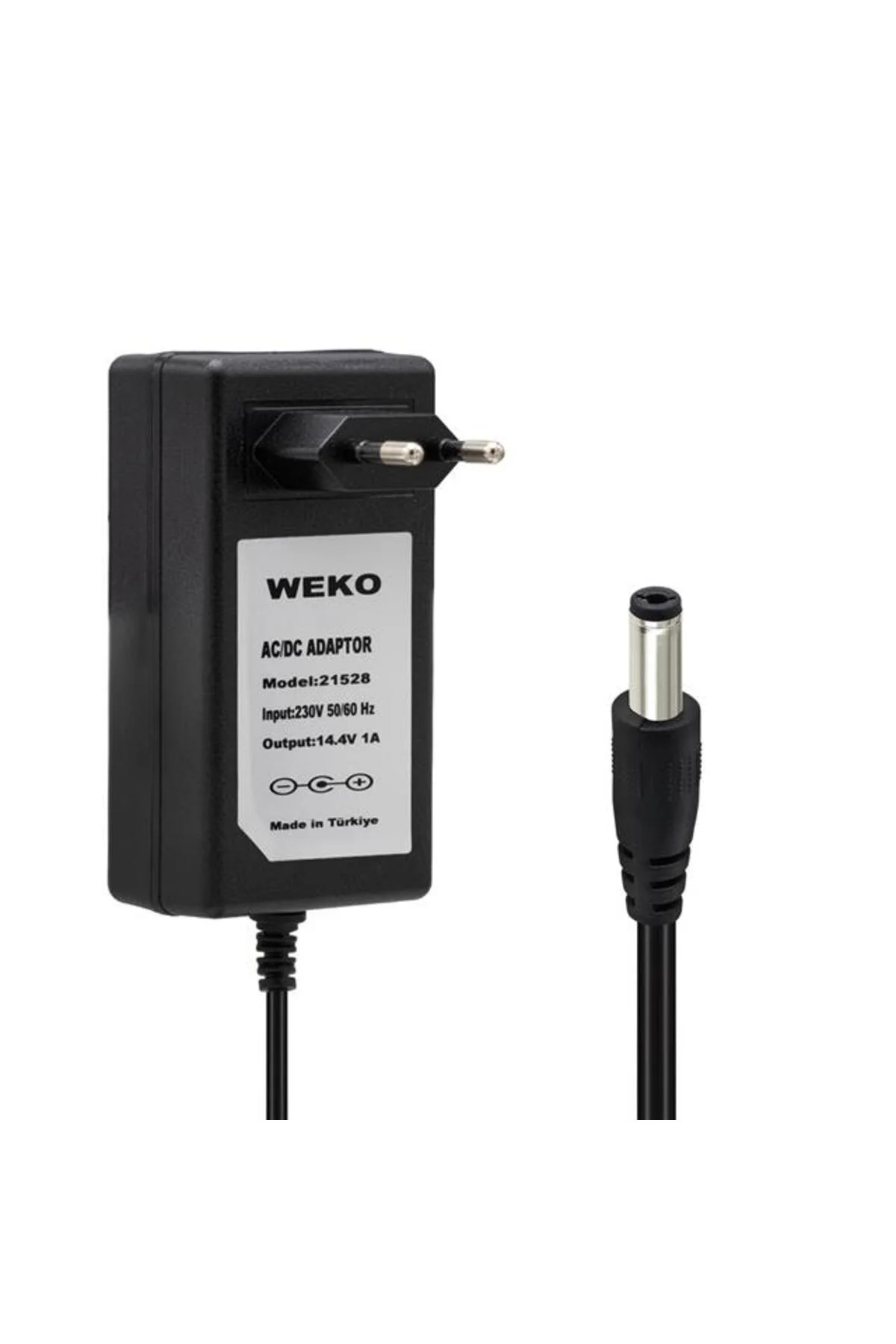 Weko 14.4 Volt - 1 Amper 5.5*2.5 Uçlu Plastik Işıklı Kasa Priz Tip Adaptör Weko 14.4 Volt - 1 Amper 5.5*2.5 Uçlu Plastik Işıklı Kasa Priz Tip Adaptör