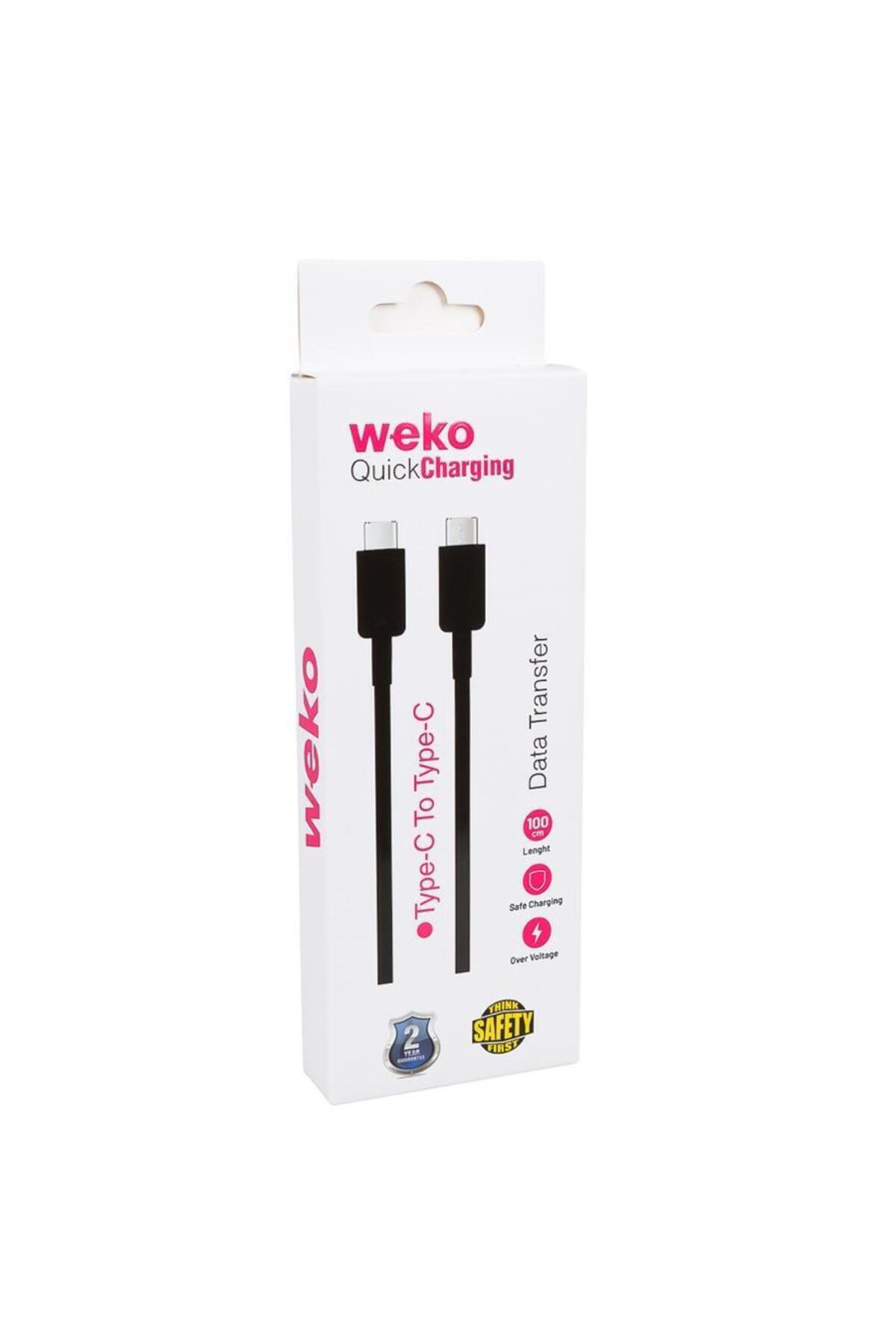 Weko Wk-26526 Type-C To Type-C 1 Metre 5A Siyah Şarj Kablosu