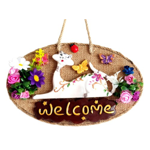 Welcome Yazılı Kedili El Yapımı Kapı Süsü Welcome Yazılı Kedili El Yapımı Kapı Süsü