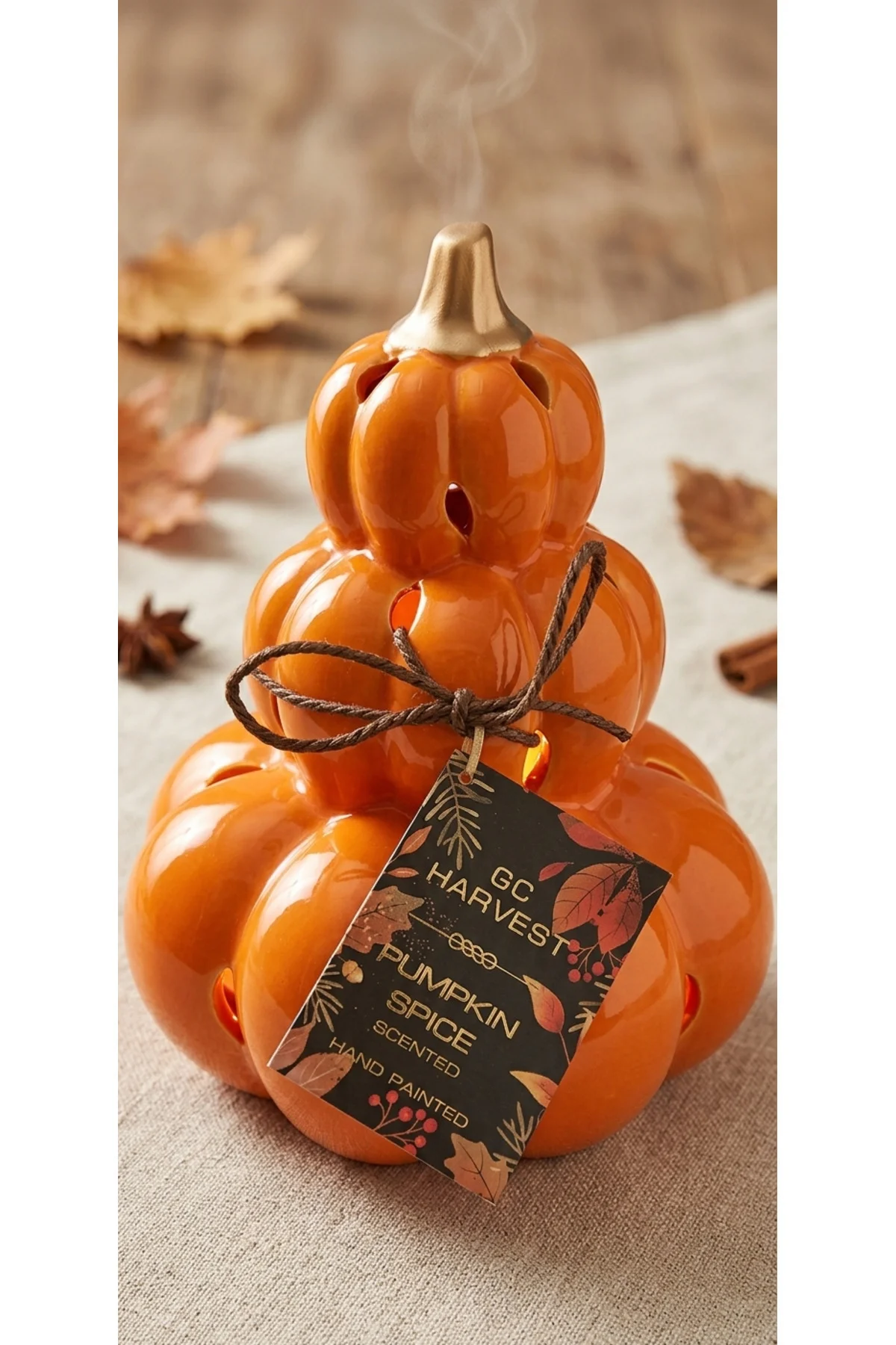 Wellesley Manor Pumpkin Space Kokulu Dekoratif El Boyama Seramik 