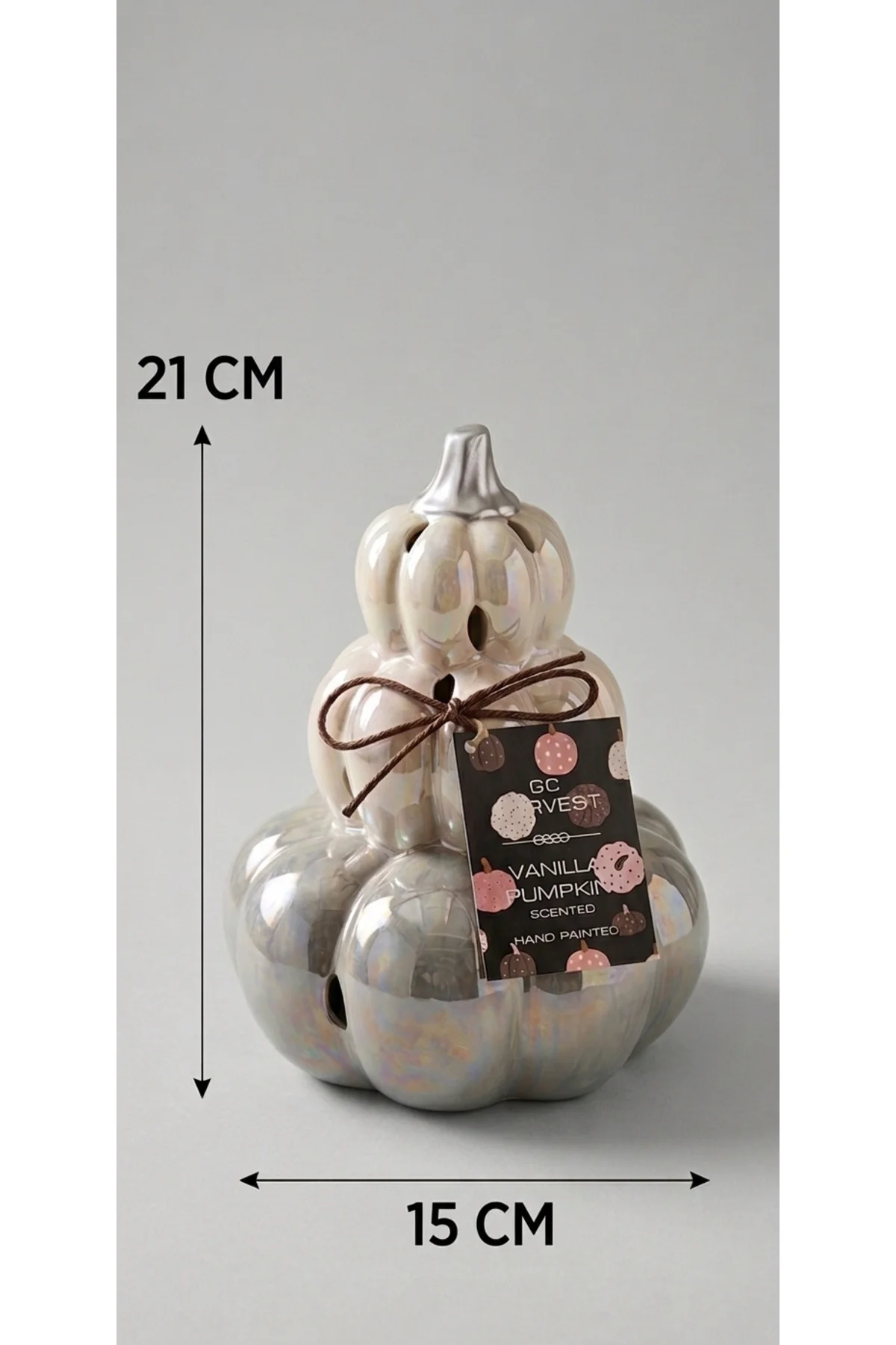 Wellesley Manor Pumpkin Vanilla Kokulu Dekoratif El Boyama Seramik Balkabağı