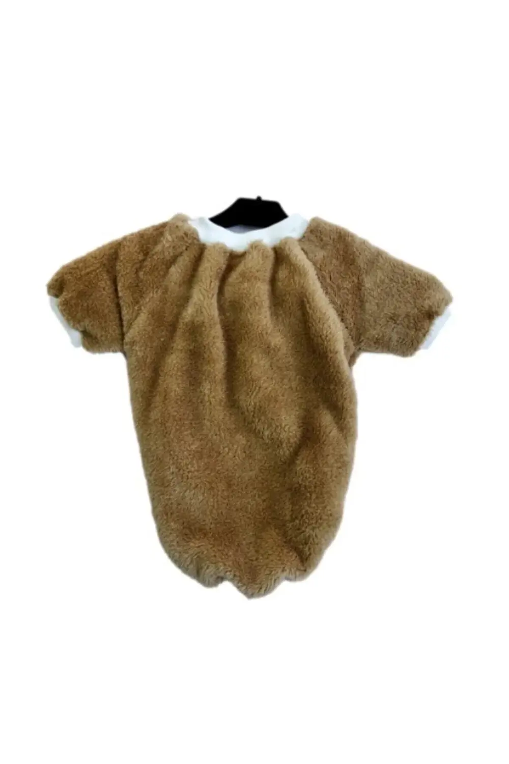 Welsoft Kışlık Çıtçıtlı Sütlü Kahve Kedi Köpek Kıyafeti Elbisesi