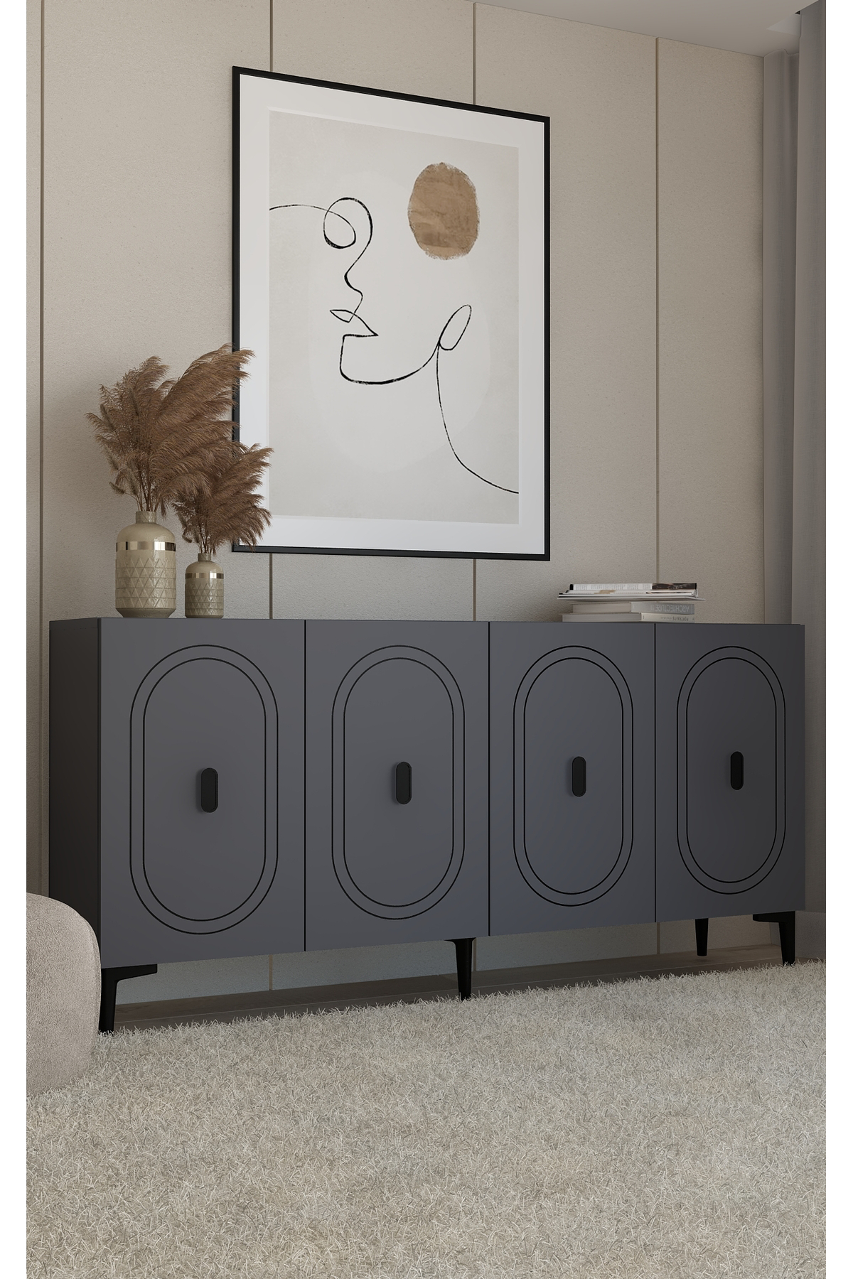 Cantek Dizayn Wenyct (Kb150) Konsol Antrasit-Antrasit