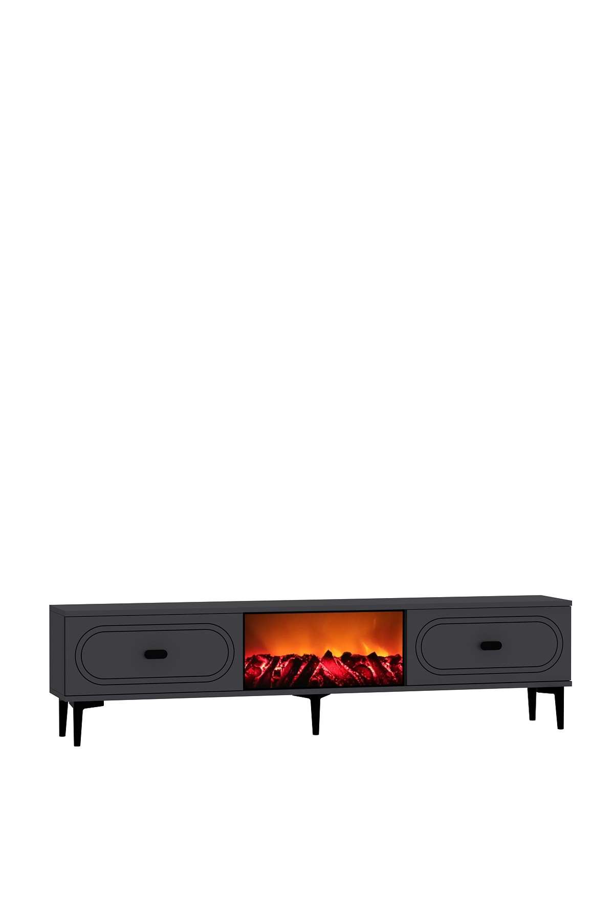 Cantek Dizayn Wenyct Şömineli (A) Tv Sehpasi Antrasit-Antrasit