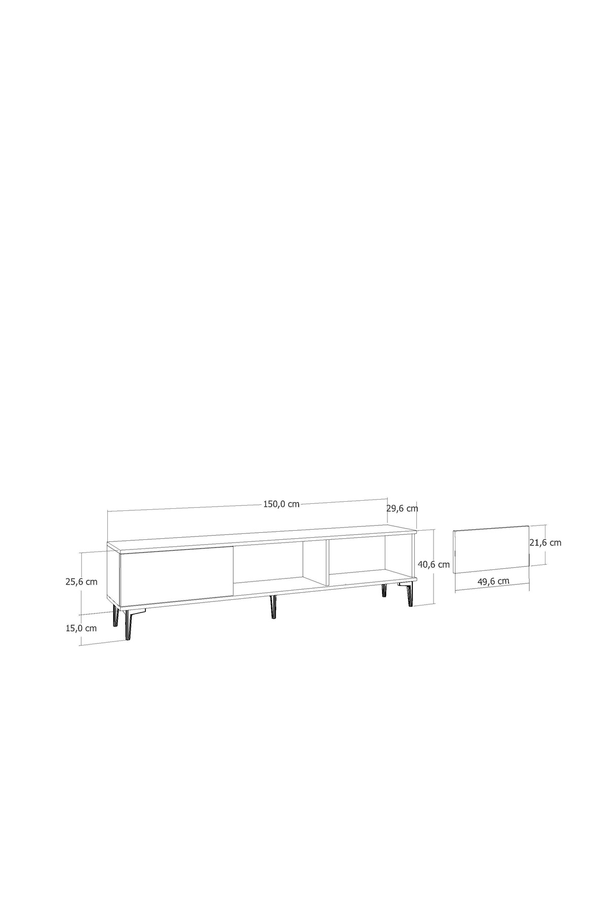 Cantek Dizayn Wenyct Şömineli (A) Tv Sehpasi Antrasit-Antrasit