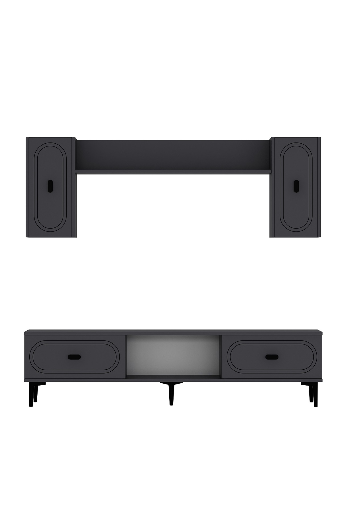 Cantek Dizayn Wenyct Tv Ünitesi Takimi Antrasit-Antrasit