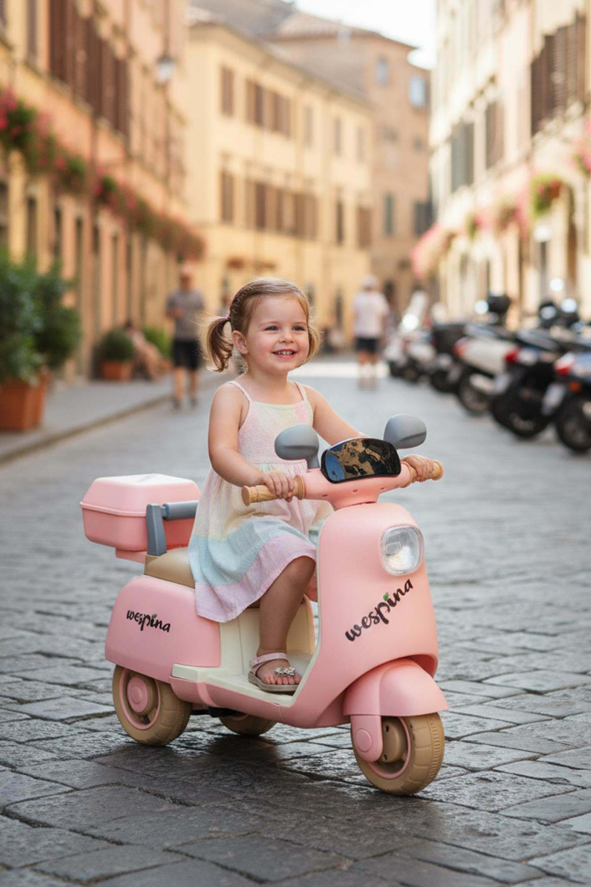 Hak İş Oyuncak Wespina Uzaktan Kumandalı Çocuk Akülü Motosiklet - Pembe , 6V Şar