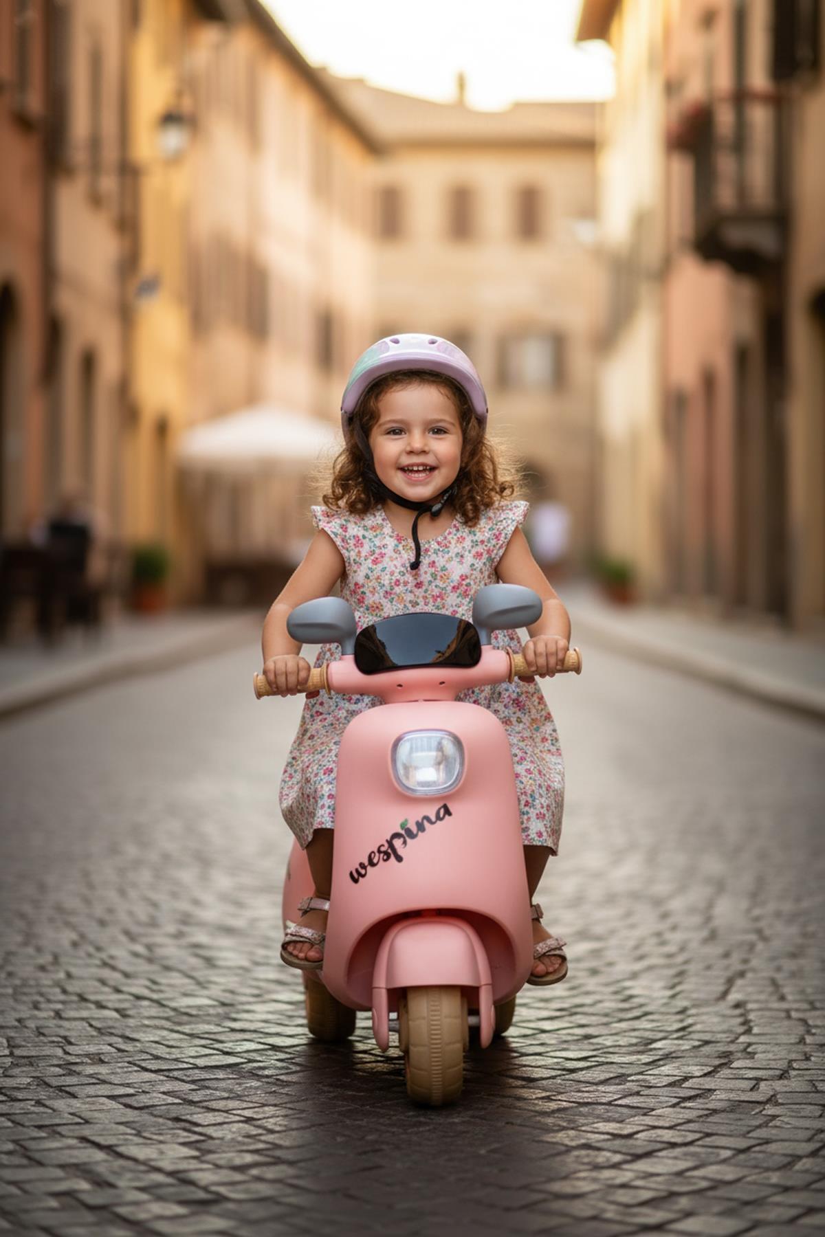 Hak İş Oyuncak Wespina Uzaktan Kumandalı Çocuk Akülü Motosiklet - Pembe , 6V Şar