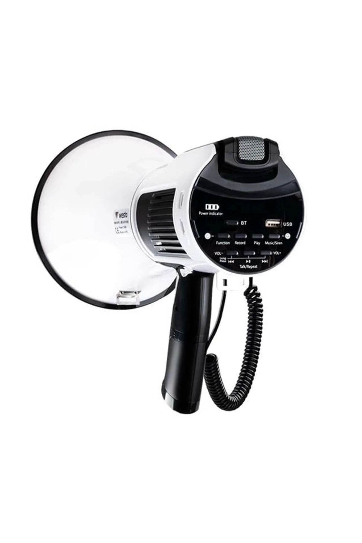 Westa Wm-90Pu Type-C 100 Watt Mayk Mikrofonlu Usb-Tf-Bluetooth Megafon Westa Wm-90Pu Type-C 100 Watt Mayk Mikrofonlu Usb-Tf-Bluetooth Megafon