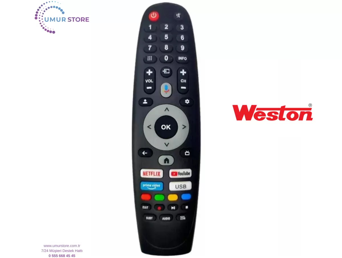 Weston İle Uyumlu 75WS3305 Mikrofonlu Smart Tv Kumanda Weston İle Uyumlu 75WS3305 Mikrofonlu Smart Tv Kumanda