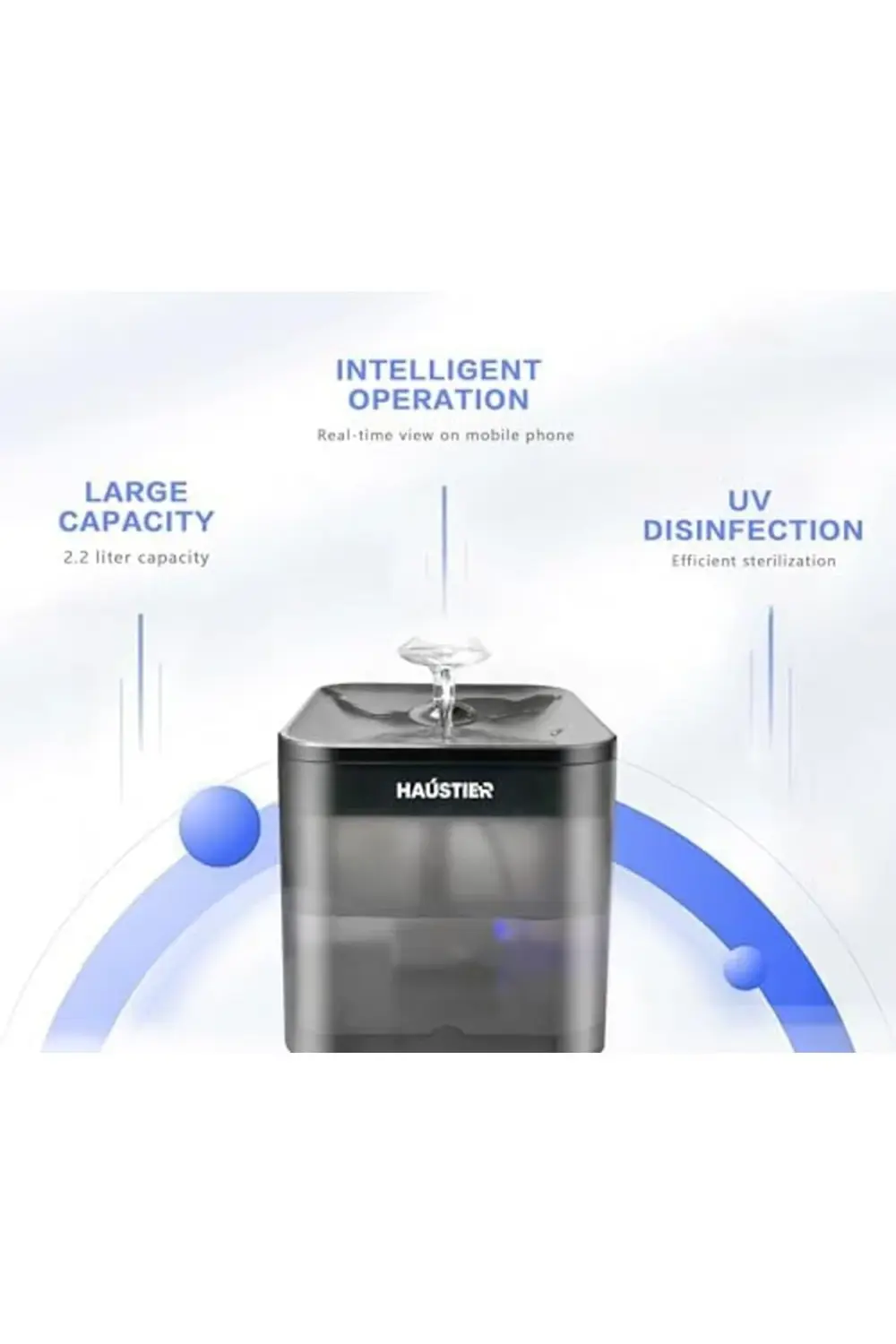 WF004 Akıllı Kedi Köpek Su Sebili Su Şelalesi Su Pınarı, Uv Su Fi