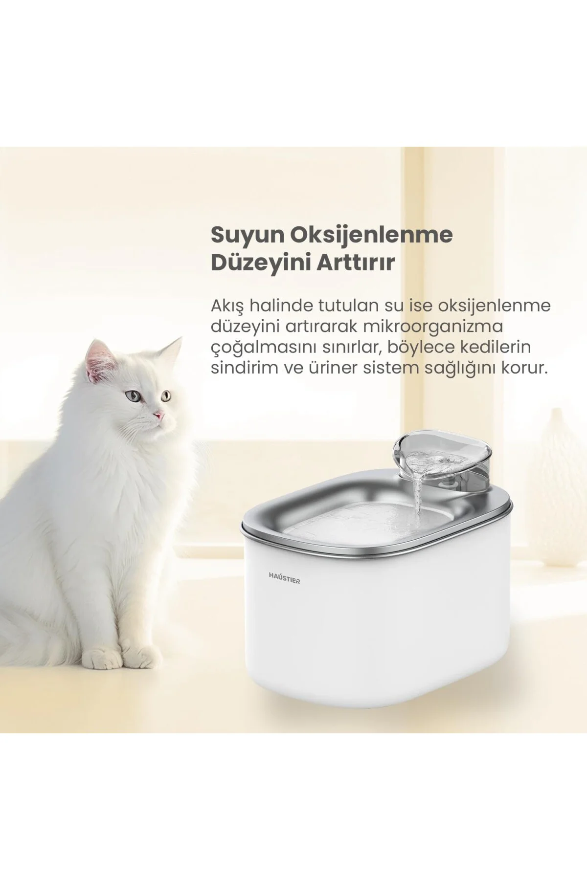 WF007L Otomatik Kedi Su Sebili,Kedi Su Çeşmesi, Su Şelalesi, Su P