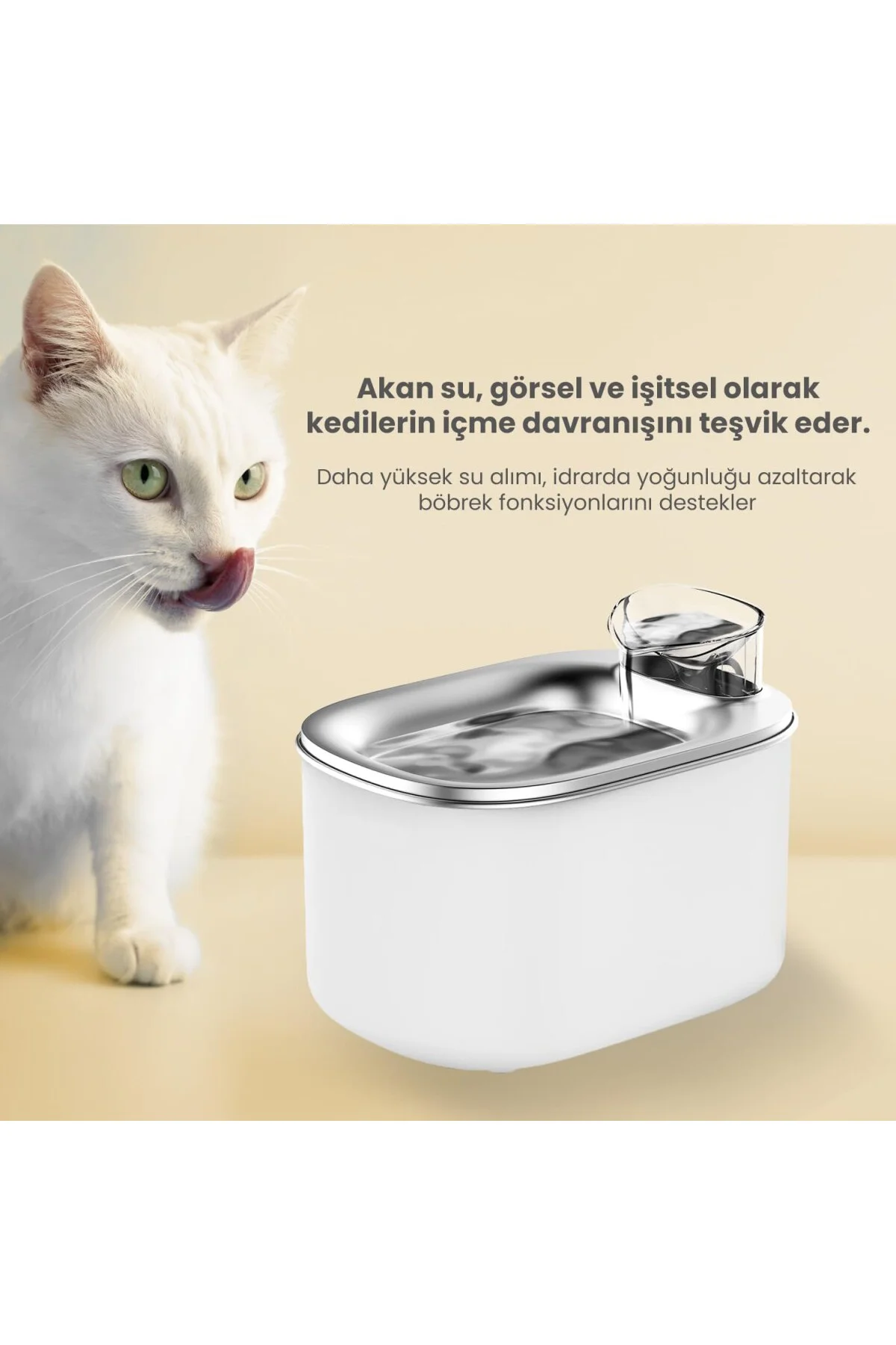 WF007L Otomatik Kedi Su Sebili,Kedi Su Çeşmesi, Su Şelalesi, Su P