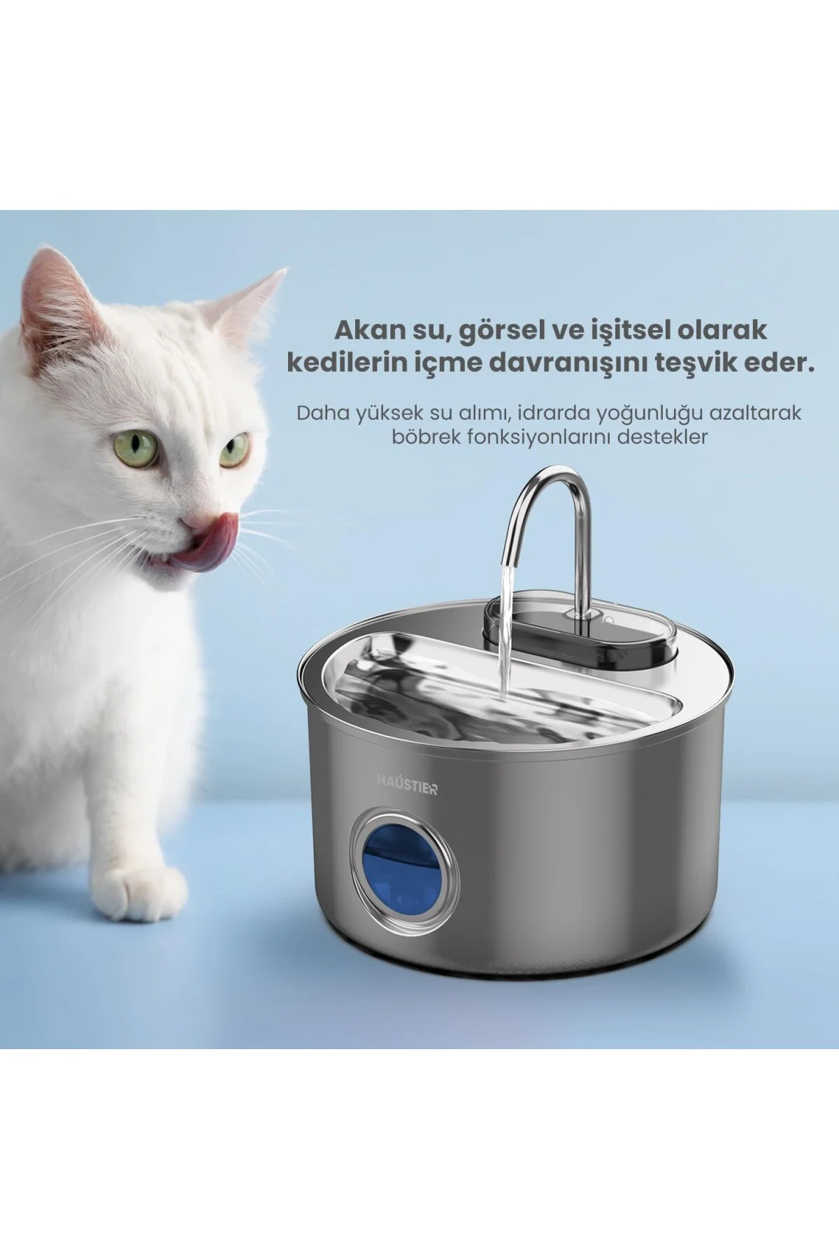 WF009LS-M Otomatik Kedi Su Çeşmesi,Kedi Su Sebili, Su Pınarı 3.5L