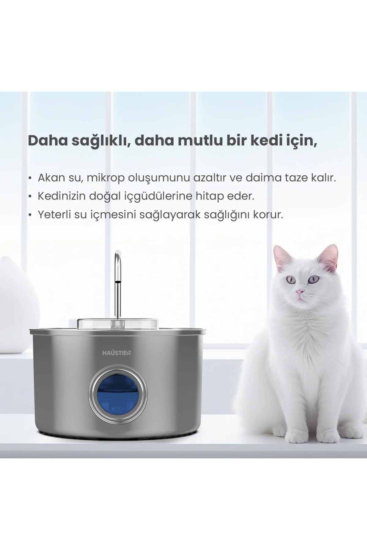 WF009LS-M Otomatik Kedi Su Çeşmesi,Kedi Su Sebili, Su Pınarı 3.5L