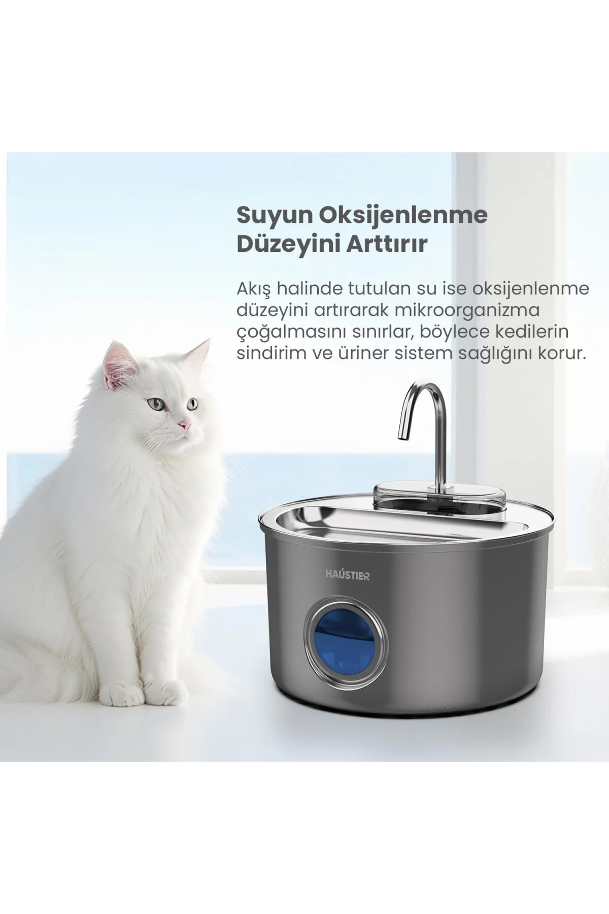 WF009LS-M Otomatik Kedi Su Çeşmesi,Kedi Su Sebili, Su Pınarı 3.5L