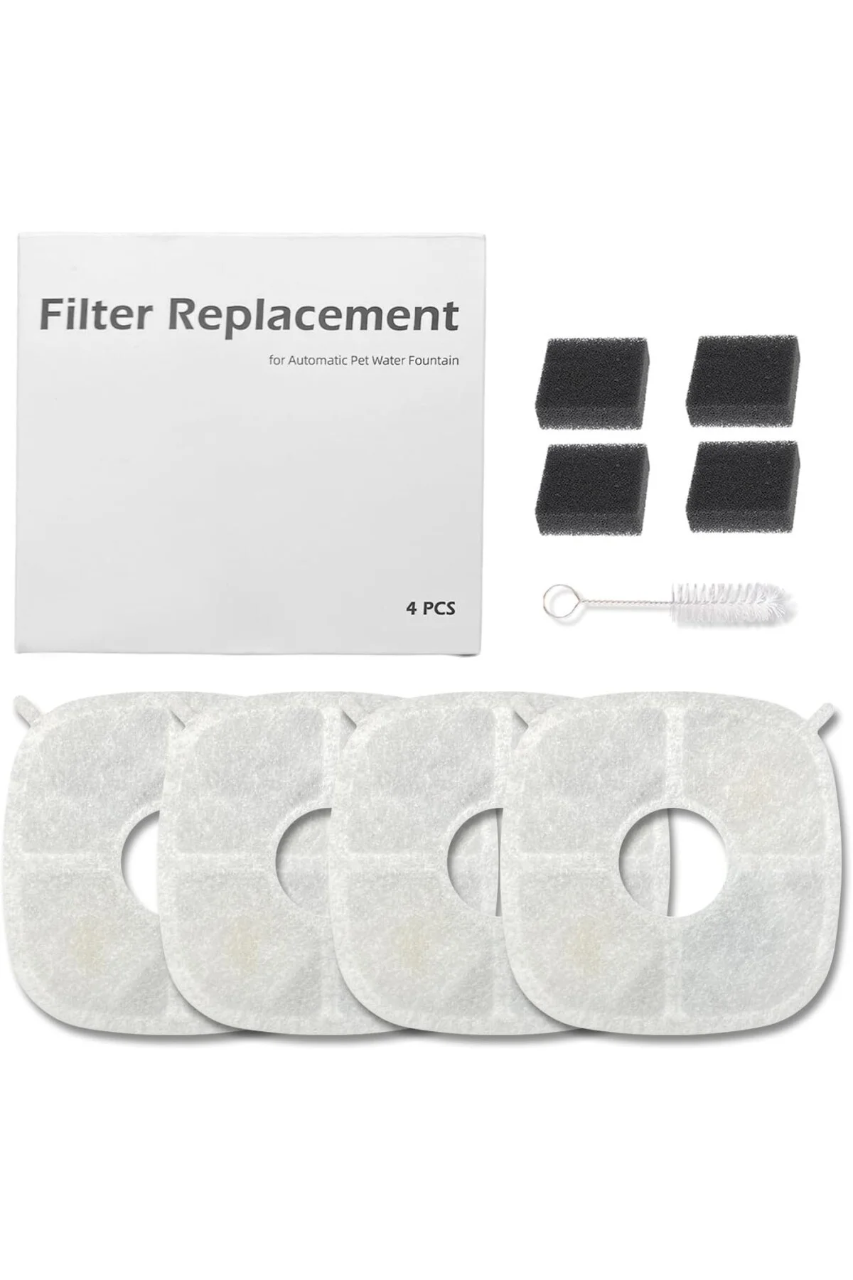WF013 Otomatik Seramik Kedi Su Sebili için Filtre Seti (4 Adet)