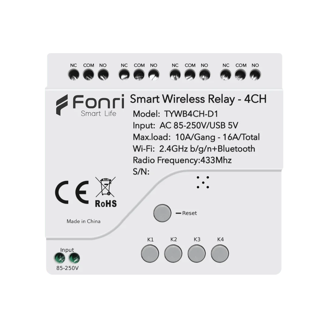WF3-TM4-0201-01 WIFI KABLOSUZ AKILLI KABLOSUZ RÖLE - 4 KANAL