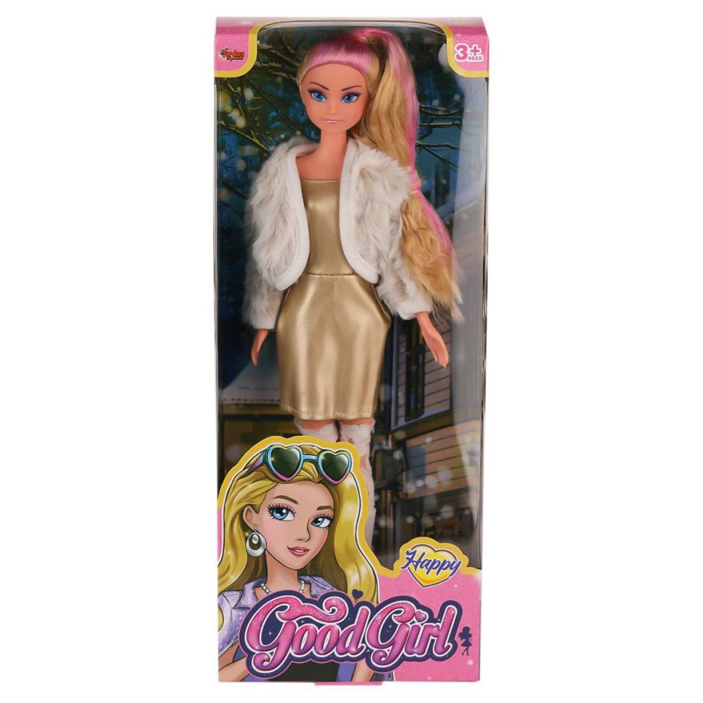 WG-115521  Ceketli Çizmeli Renkli Saçlı Bebek 29 cm Oyuncak