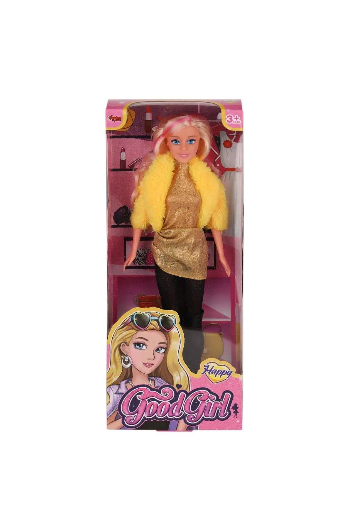 WG-66771 Parlak Drape Elbiseli Bebek 29 cm -Vardem