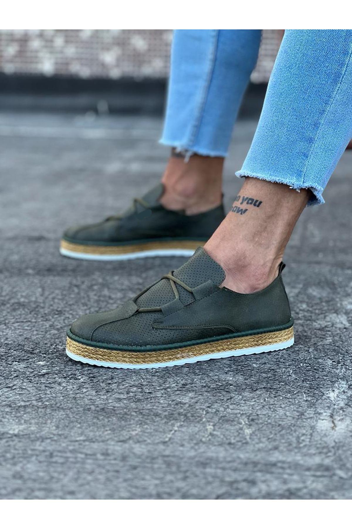 O K Giyim  Wg015 Haki Erkek Casual Ayakkabı