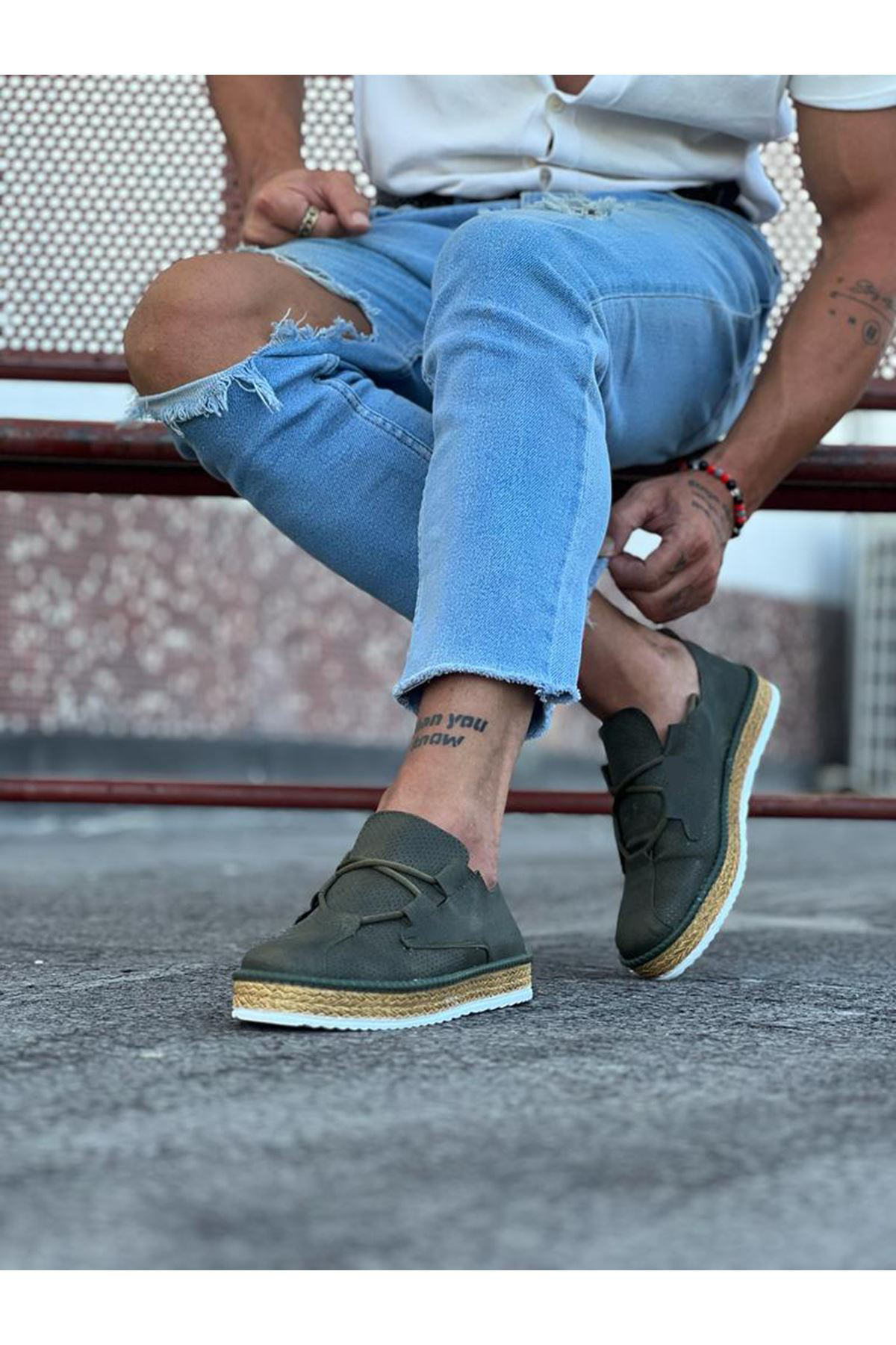 O K Giyim  Wg015 Haki Erkek Casual Ayakkabı