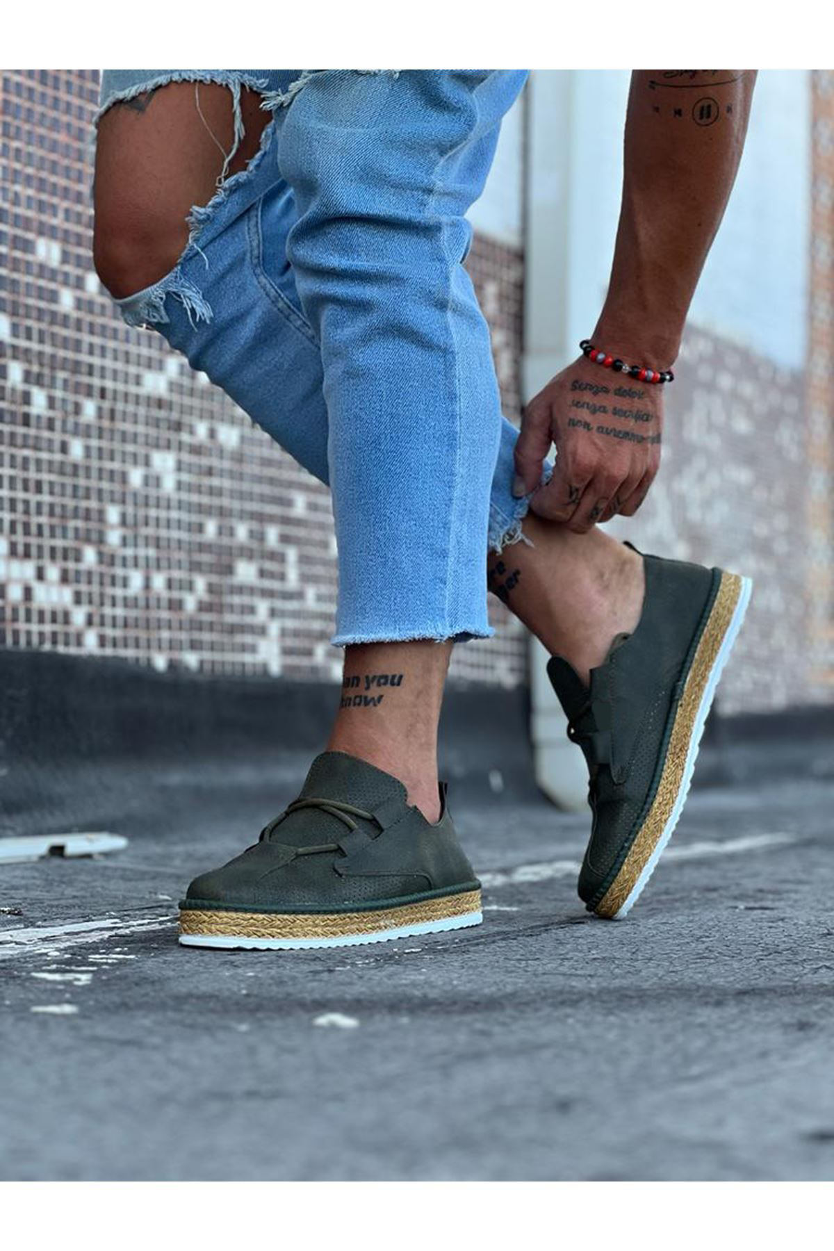 O K Giyim  Wg015 Haki Erkek Casual Ayakkabı