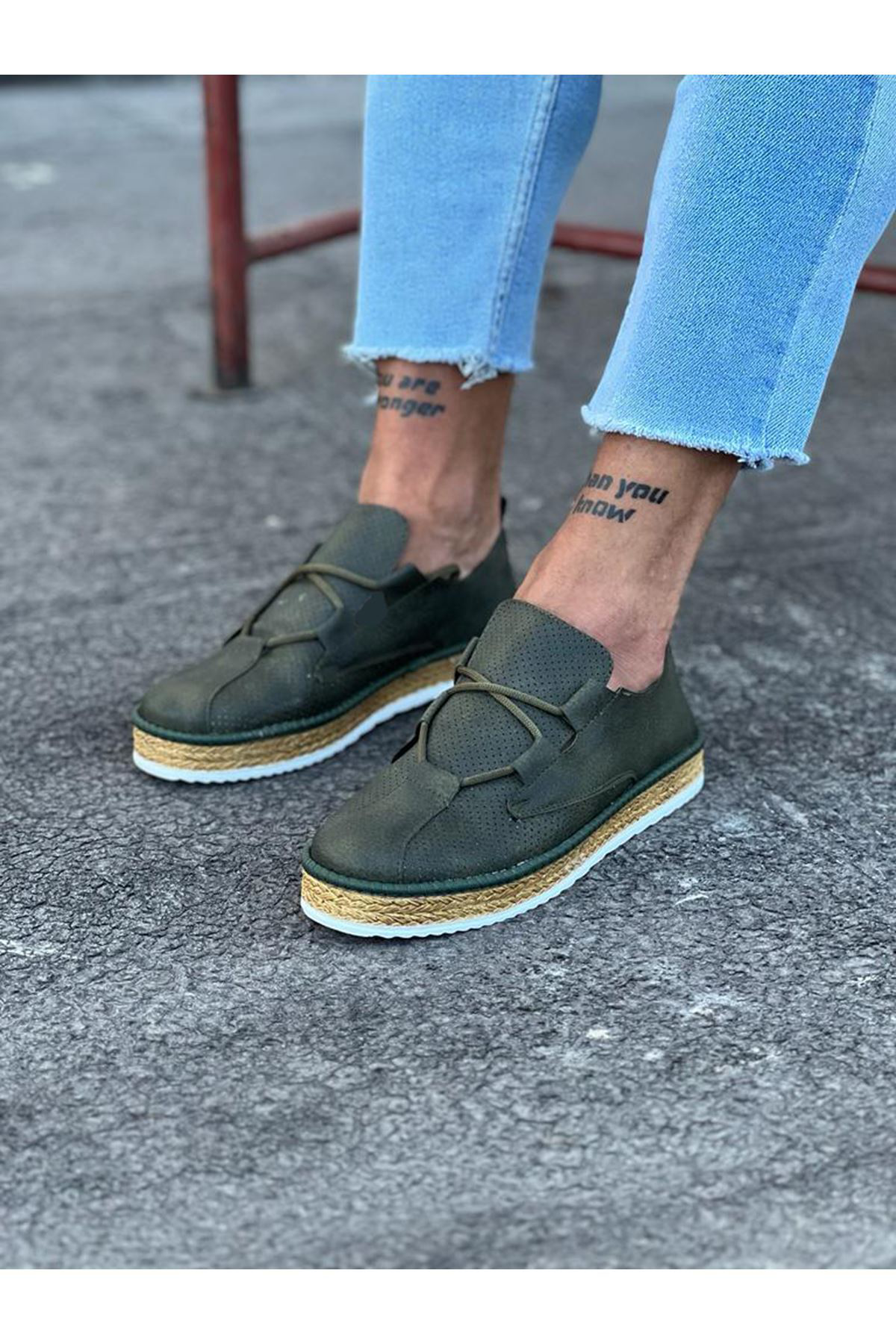 O K Giyim  Wg015 Haki Erkek Casual Ayakkabı