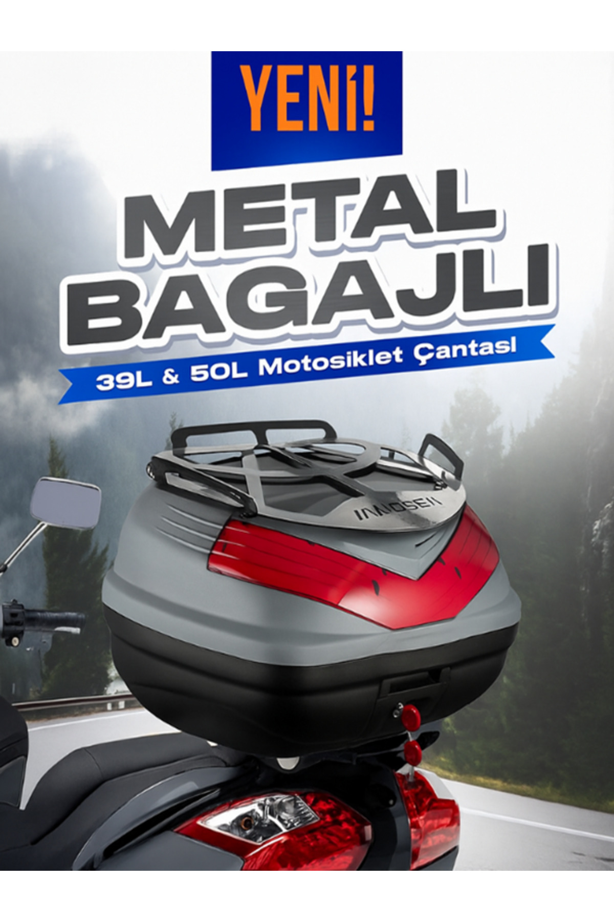 Wogen Wg39 Sirt Dayamali Premium Metal Bagajli Çanta (Nardo Gri)