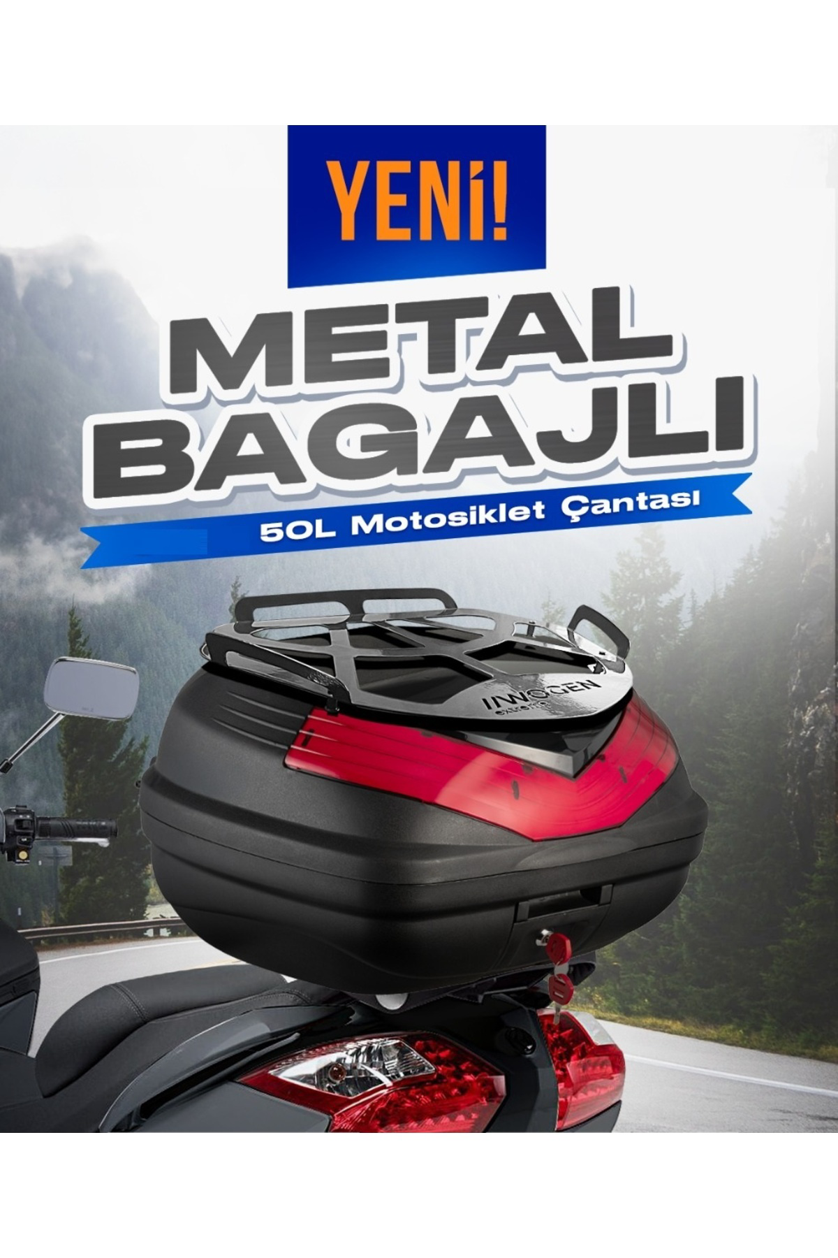 Wogen Wg50 Sirt Dayamali Premium Metal Bagajli Çanta (Siyah)