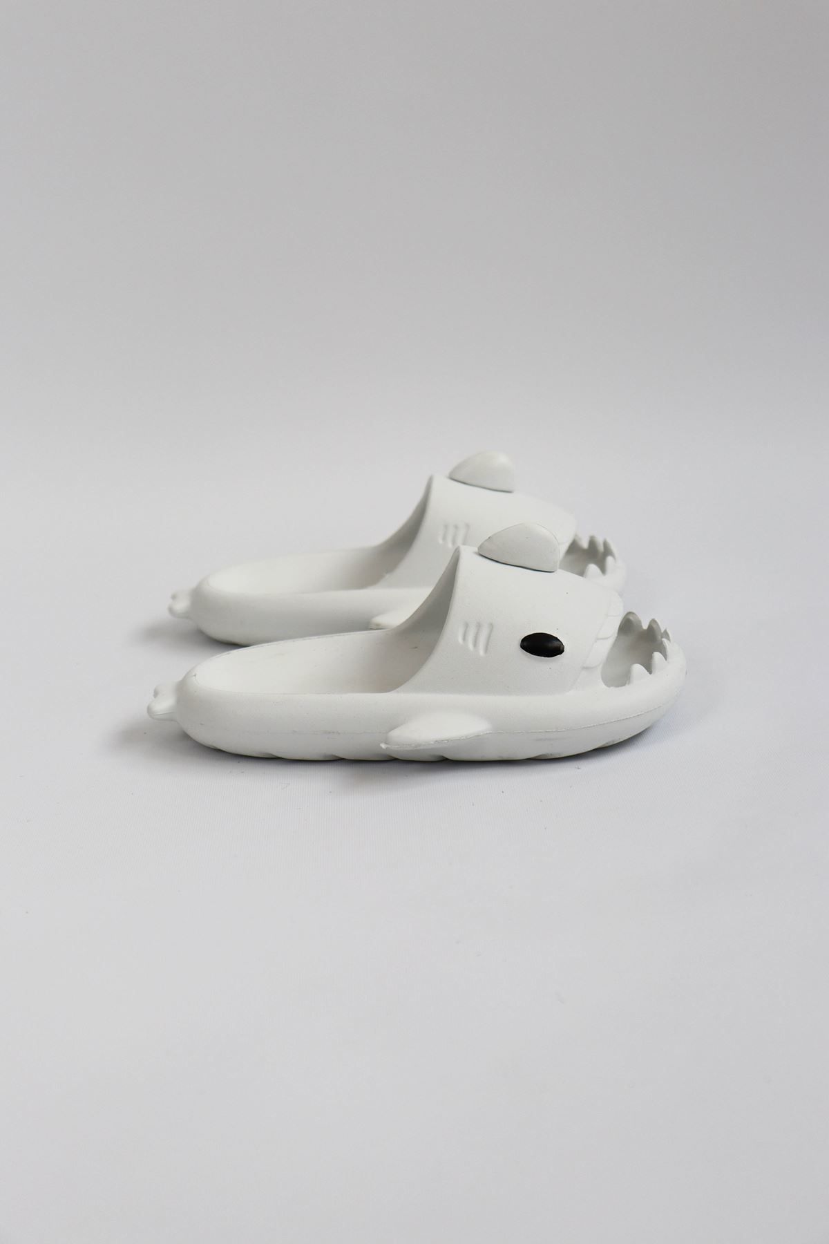 WG500 Köpekbalığı Beyaz Unisex Tam Ortopedik Terlik Shark Slides