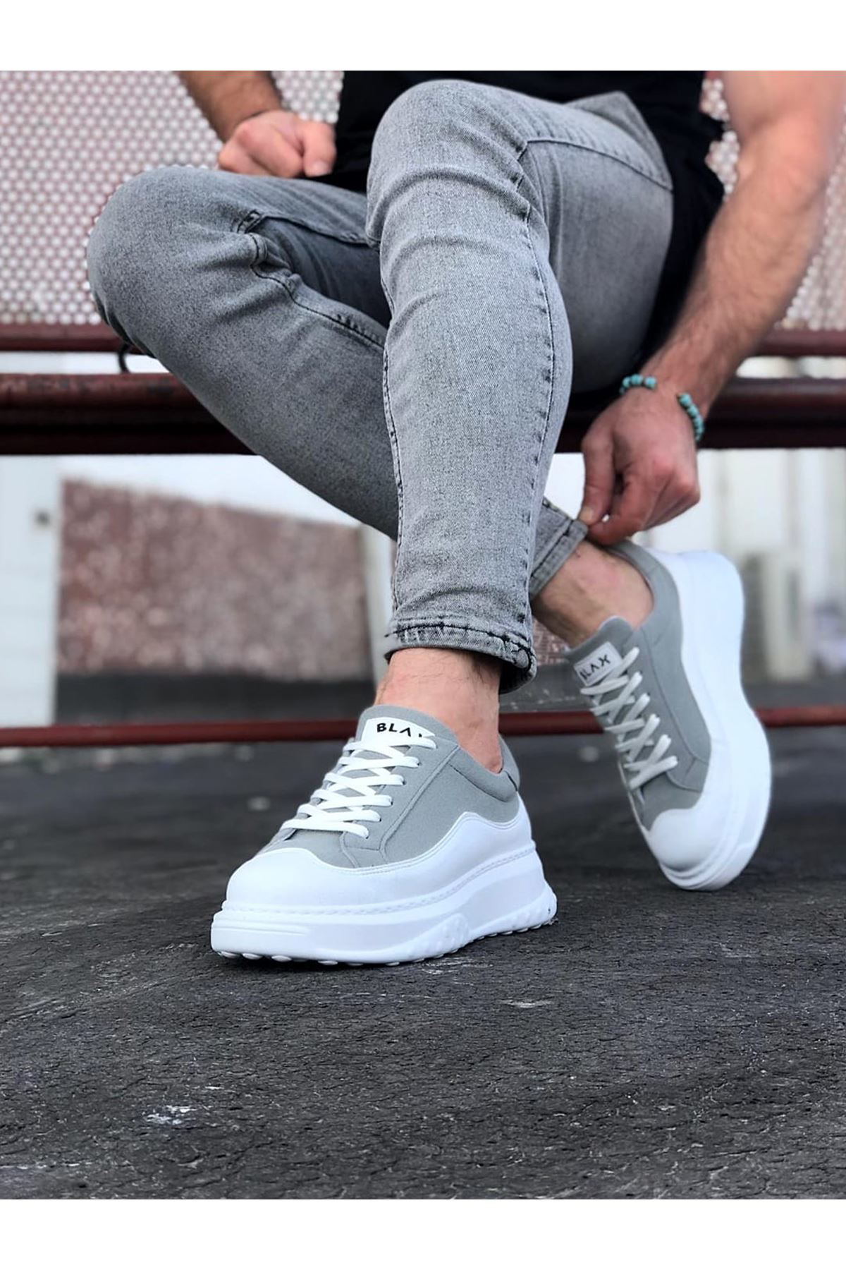 WG507 Beyaz Gri Erkek Ayakkabı