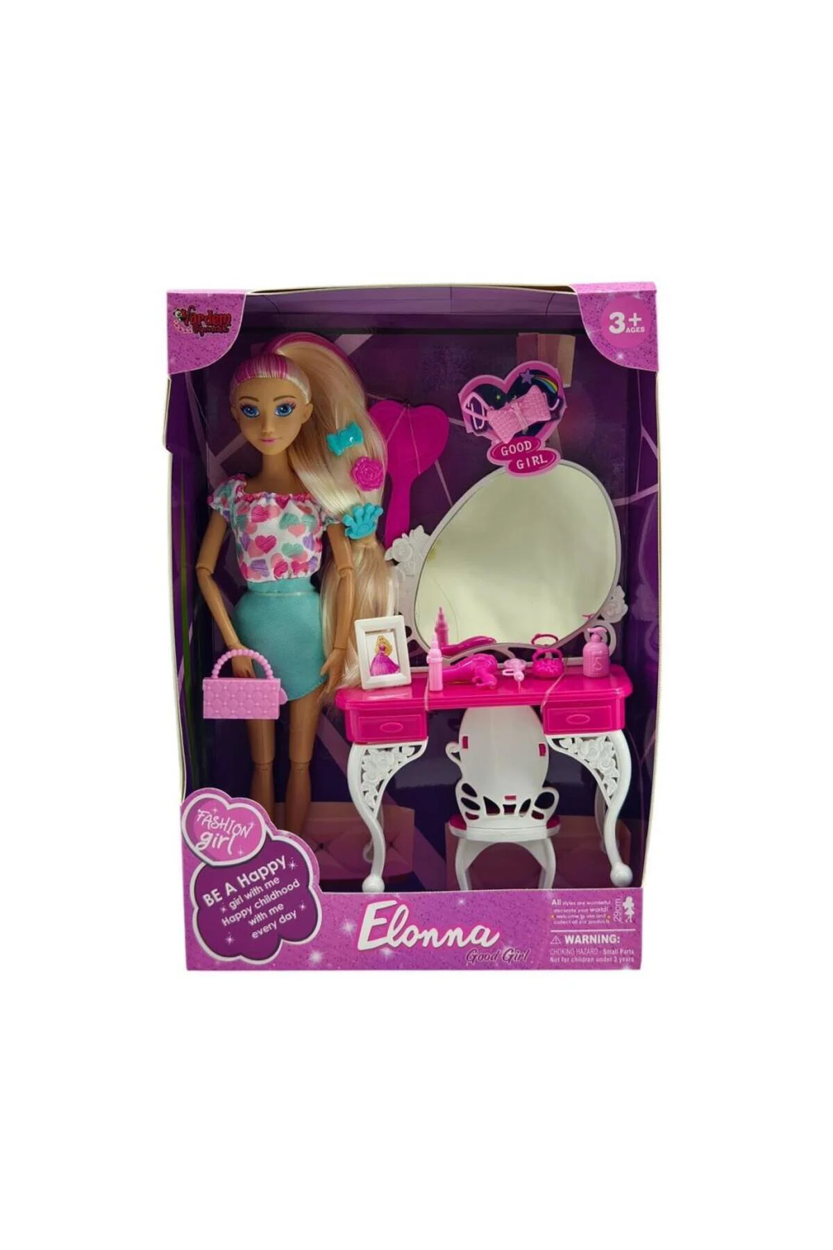 WG66906 -Vardem Kutulu Güzellik Masalı Bebek Set 11,5 inç