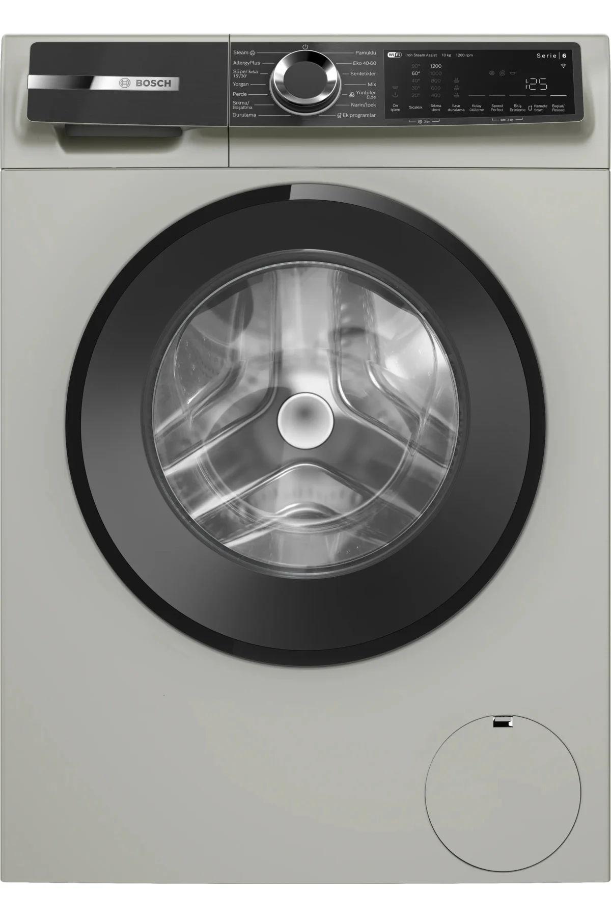 WGK252ZXTR 10 Kg 1200 Devir Serie 6 Gri Çamaşır Makinesi