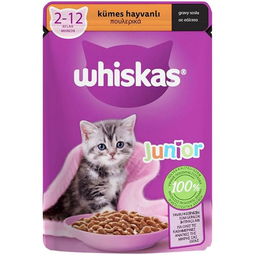 Whiskas Pouch Tavuklu Yavru Kedi Maması 85 gr