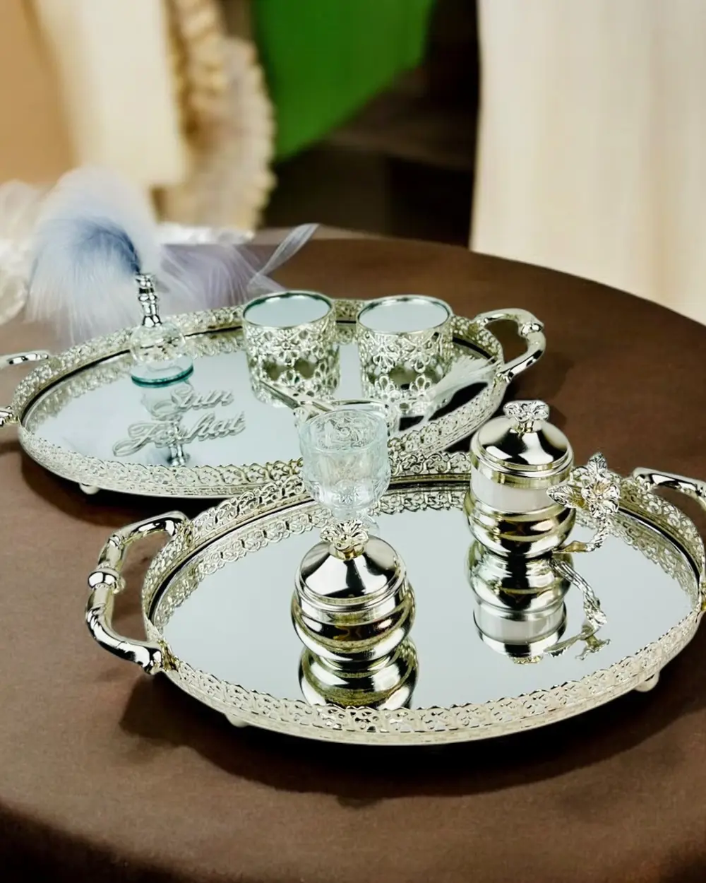 Whisper Metal Gümüş Söz Tepsisi