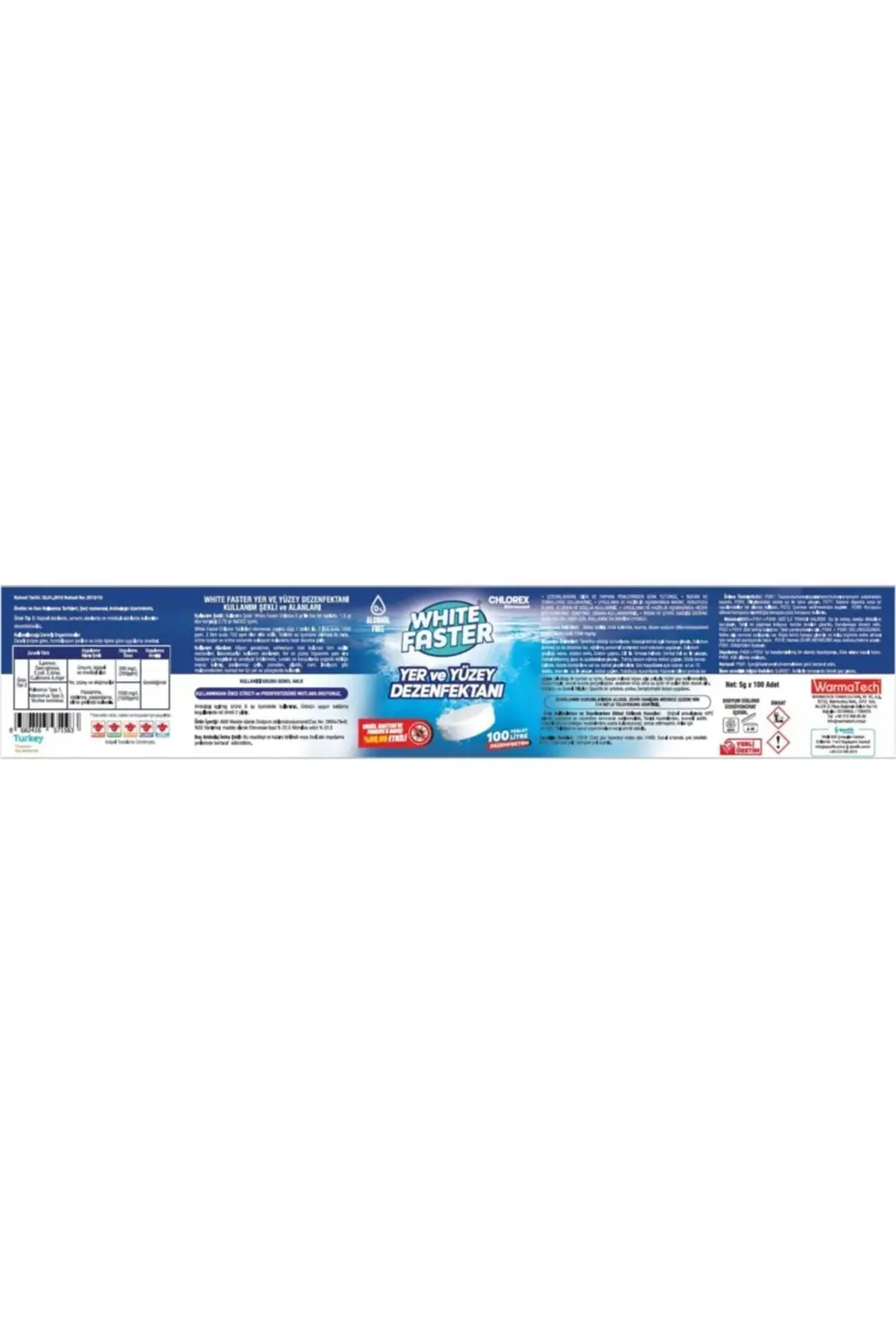 Whıte Faster 100'lü Chlorex Yer Ve Yüzey Dezenfektanı