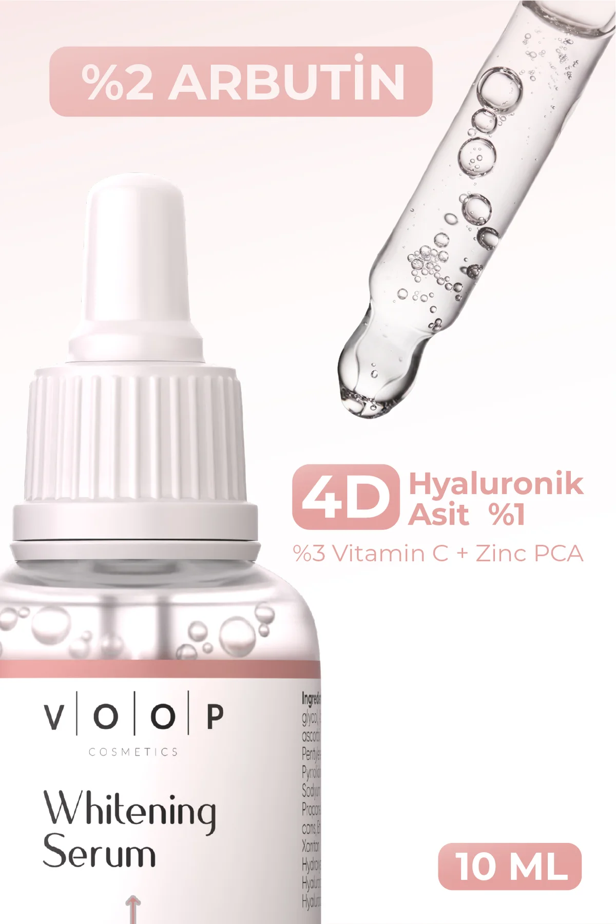 Whitening Ton Eşitleyici Mini Beyazlatıcı Serum 10 ml | %2 Arbutin, %3 Vitamin C, %1 Hyaluronik Asit