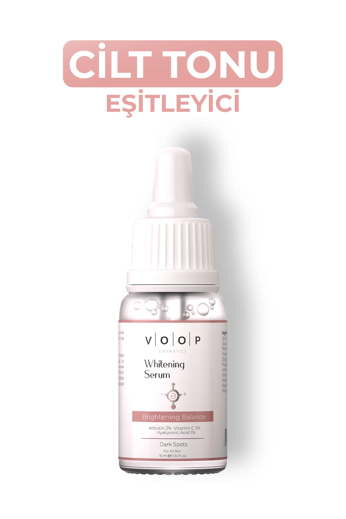 Whitening Ton Eşitleyici Mini Beyazlatıcı Serum 10 ml | %2 Arbutin, %3 Vitamin C, %1 Hyaluronik Asit