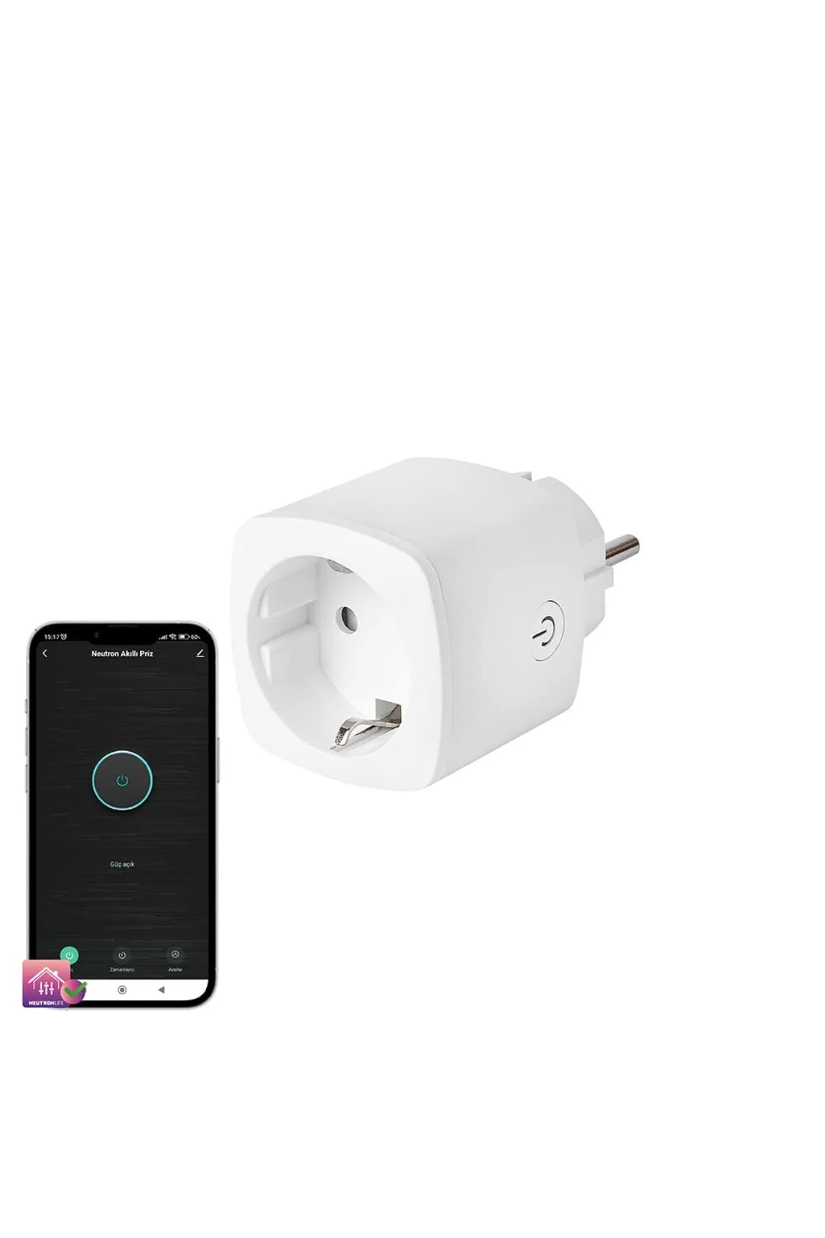 Wi-Fi 16 A Akıllı Tekli Akım Korumalı Priz Wi-Fi 16 A Akıllı Tekli Akım Korumalı Priz