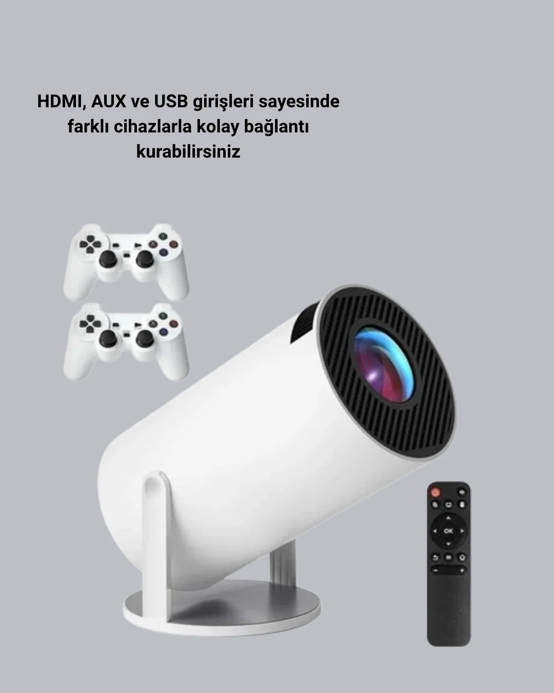Wi-Fi 6 ve Bluetooth 5.0 Destekli 4K Akıllı Projeksiyon Cihazı