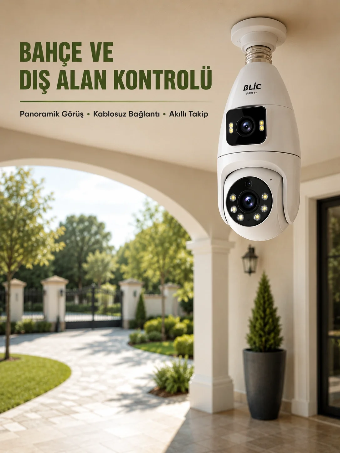 Wi-Fi Ampul Kamera Sistemi Gece Görüşlü Çift Lens Fiyatı, Yorumları ve Özellikleri