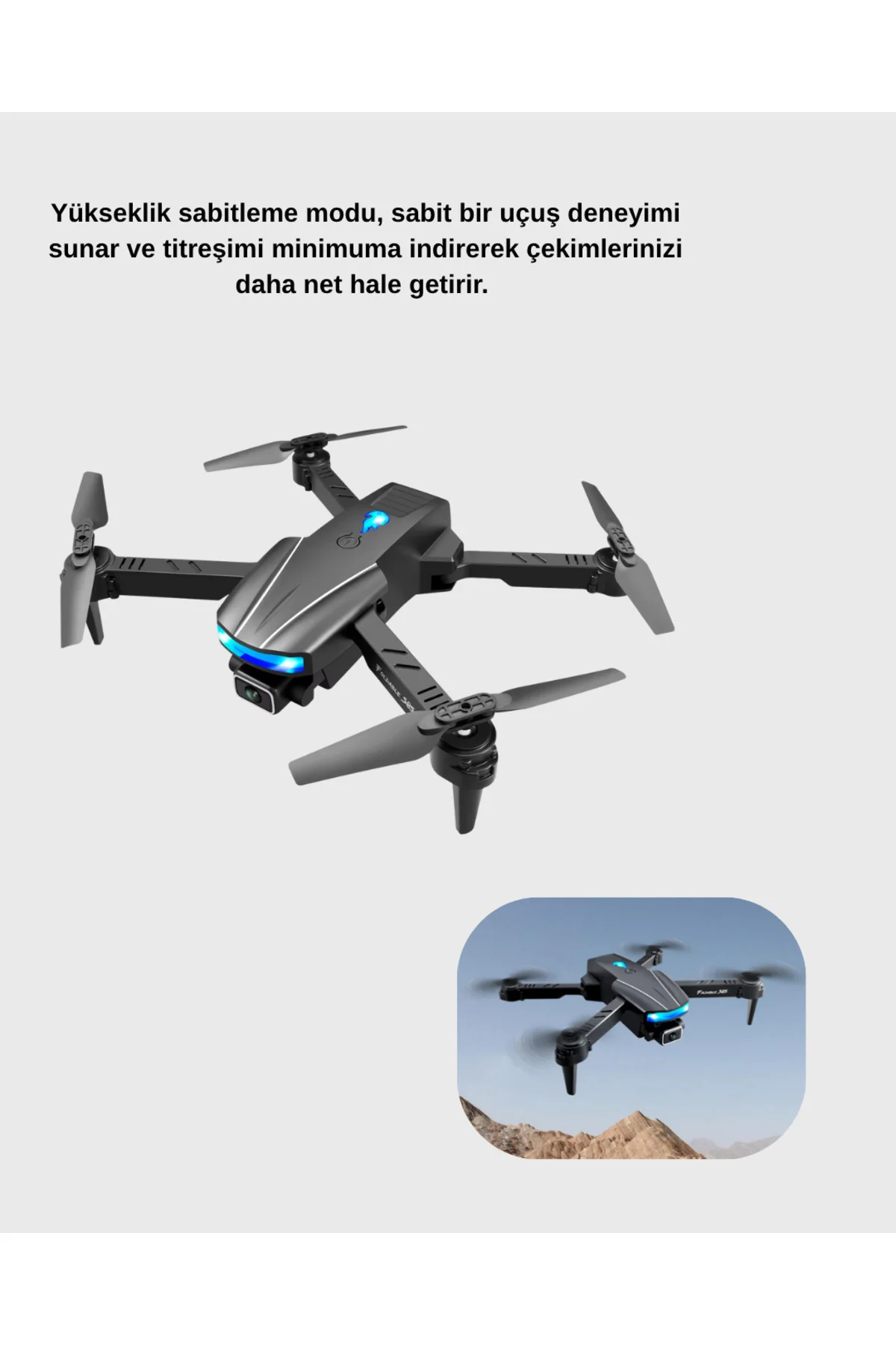 Wi-Fi Bağlantılı 4K Drone Katlanabilir ve 360° Takla Özellikli - 